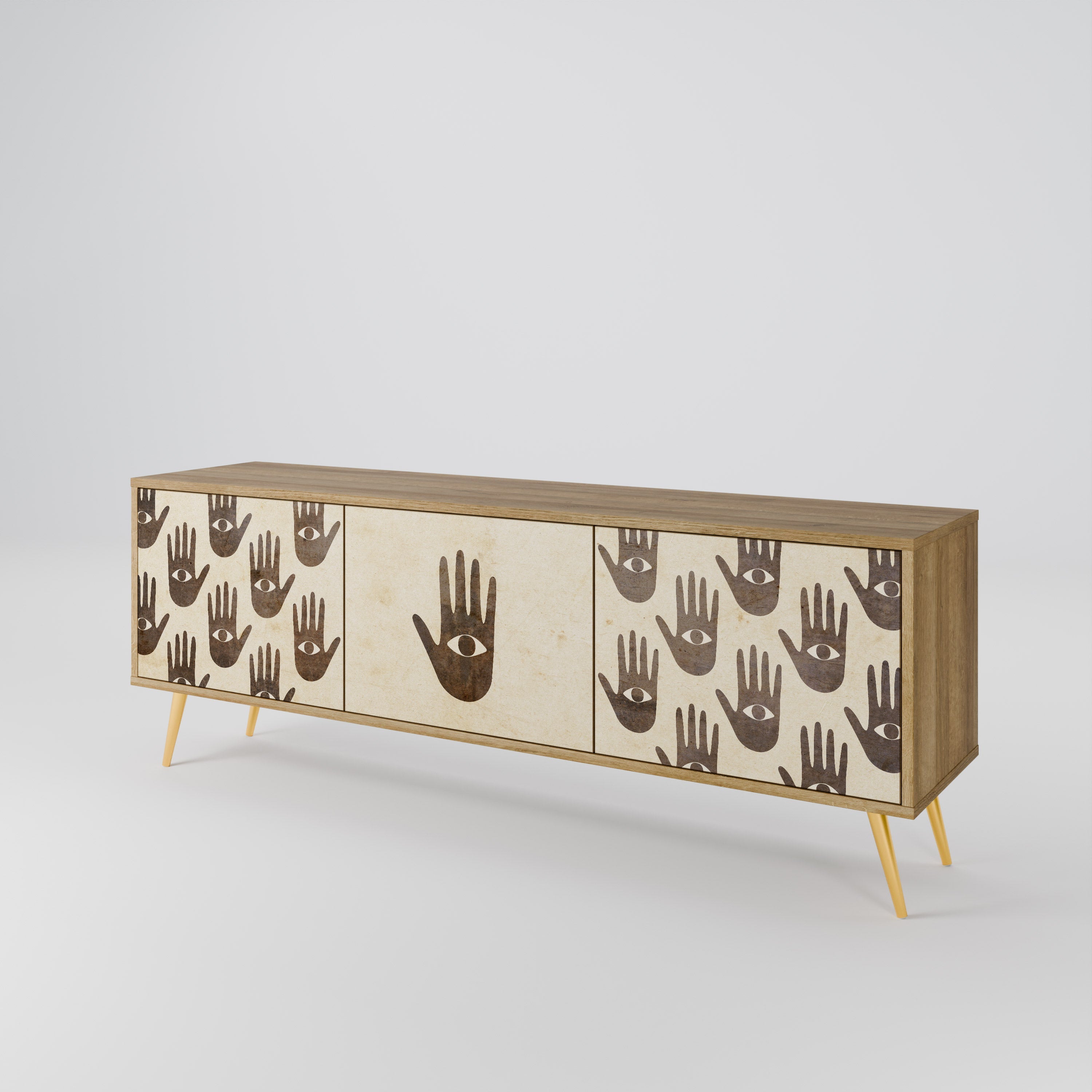 SEE MORE TV-Lowboard mit 3 Türen in Eiche-Optik