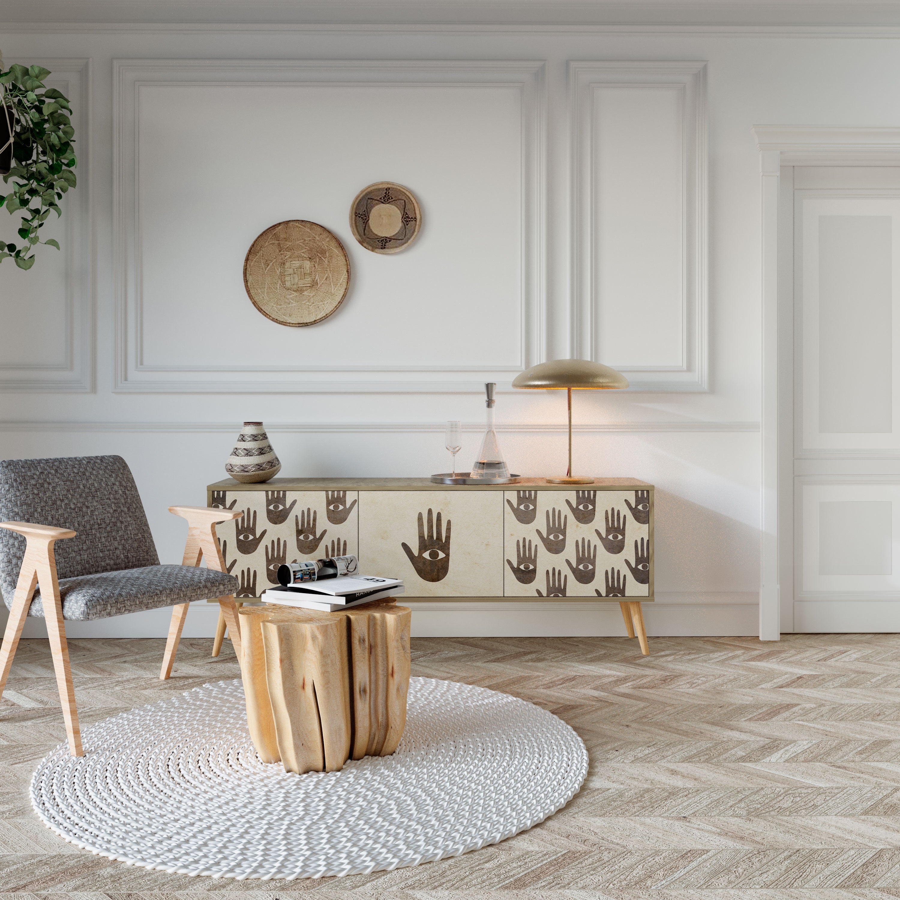 SEE MORE TV-Lowboard mit 3 Türen in Eiche-Optik