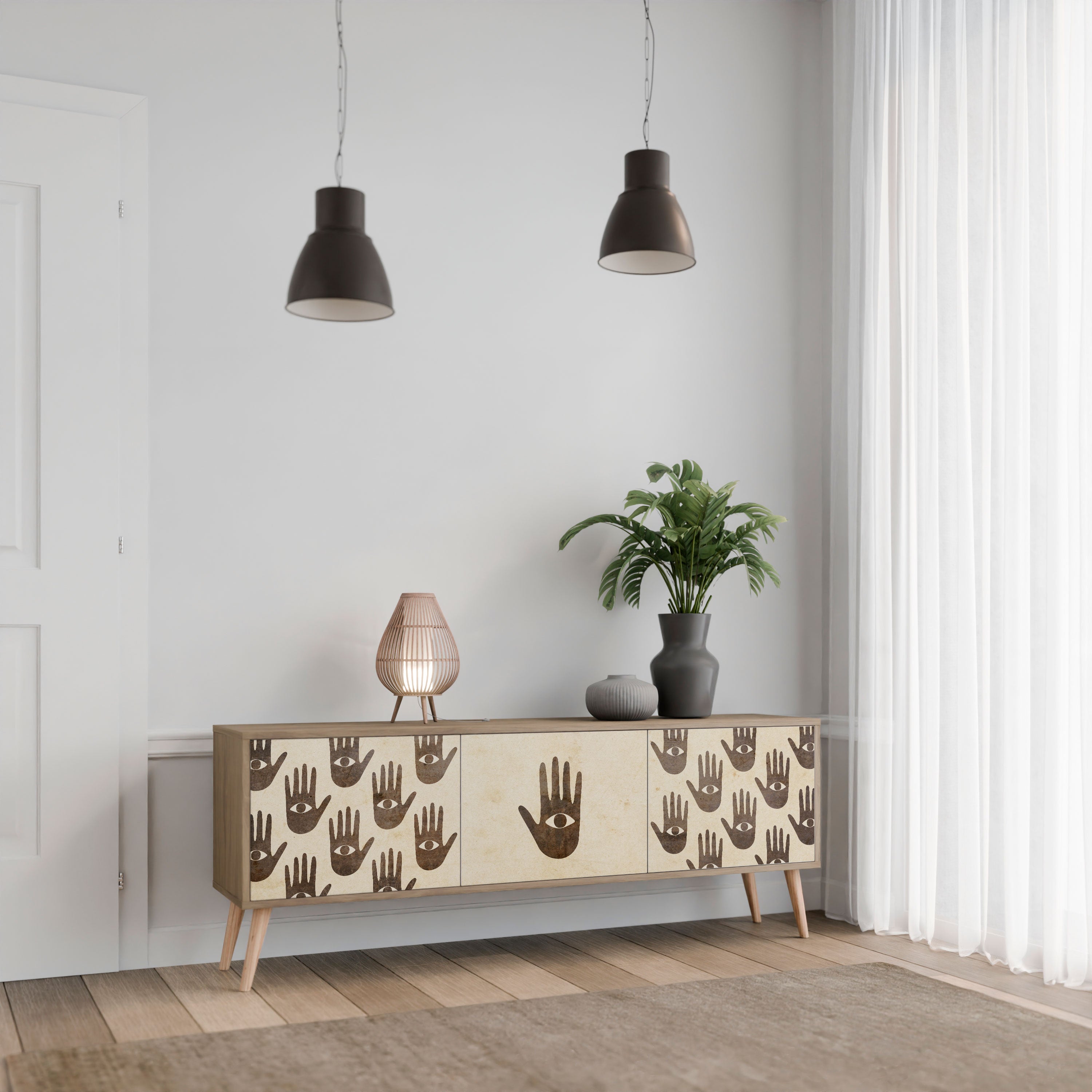 SEE MORE TV-Lowboard mit 3 Türen in Eiche-Optik