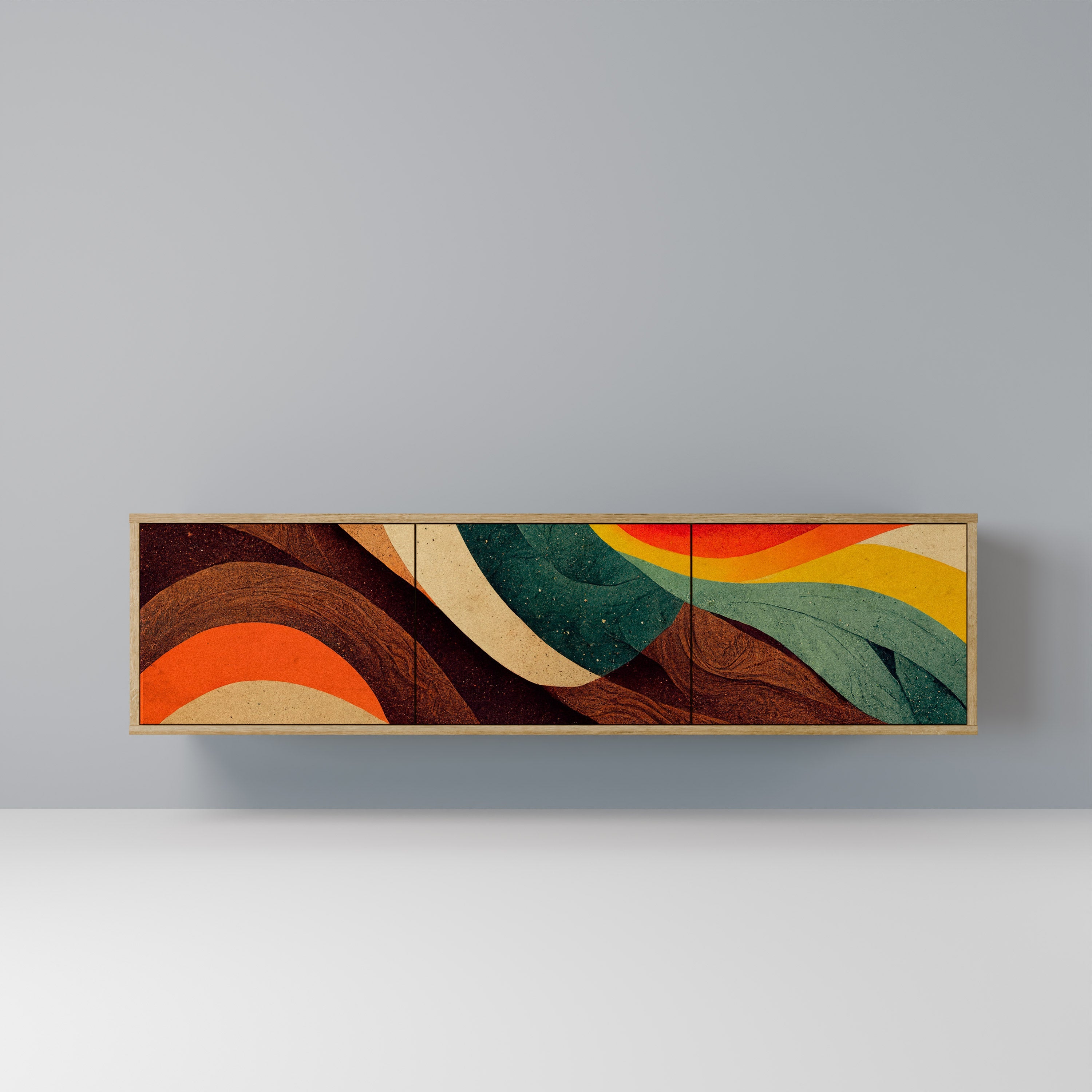 COLORFUL STRANDS TV-Lowboard mit 3 Türen in Eiche-Optik