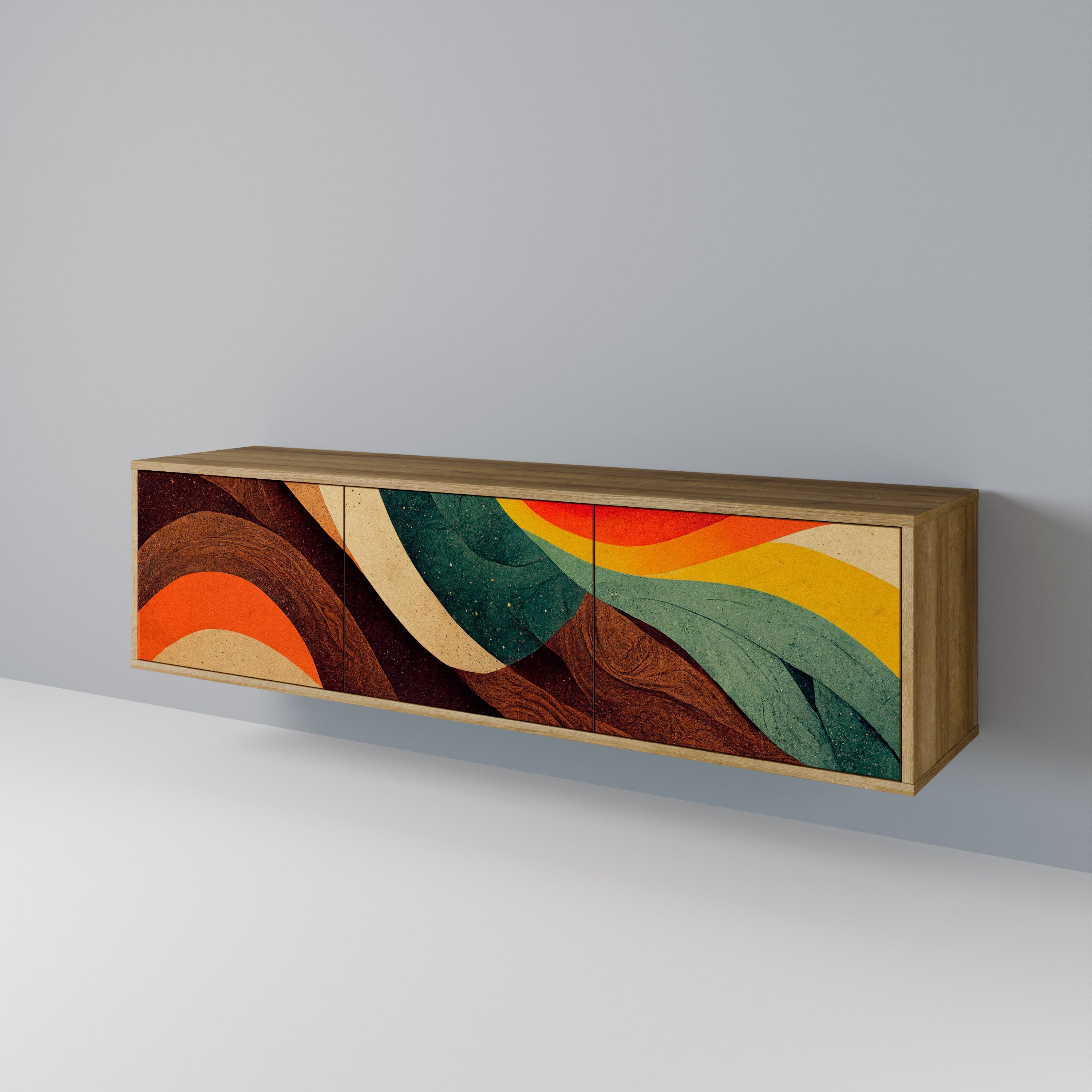 COLORFUL STRANDS TV-Lowboard mit 3 Türen in Eiche-Optik