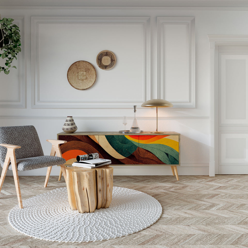 COLORFUL STRANDS TV-Lowboard mit 3 Türen in Eiche-Optik