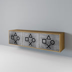 GAMER CHOICE TV-Lowboard mit 3 Türen in Eiche-Optik