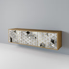 ASHEN ARIA TV-Lowboard mit 3 Türen in Eiche-Optik