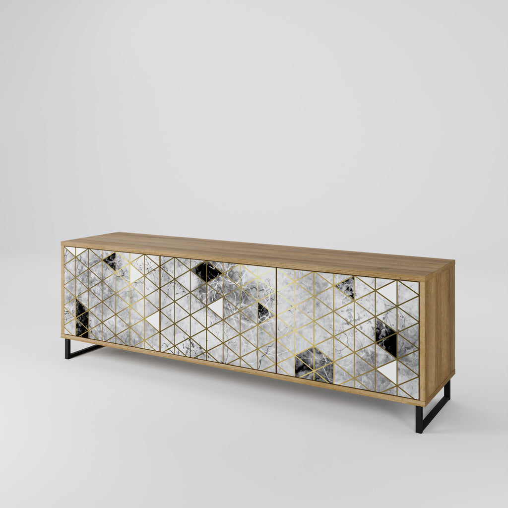 ASHEN ARIA TV-Lowboard mit 3 Türen in Eiche-Optik