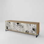 ASHEN ARIA TV-Lowboard mit 3 Türen in Eiche-Optik