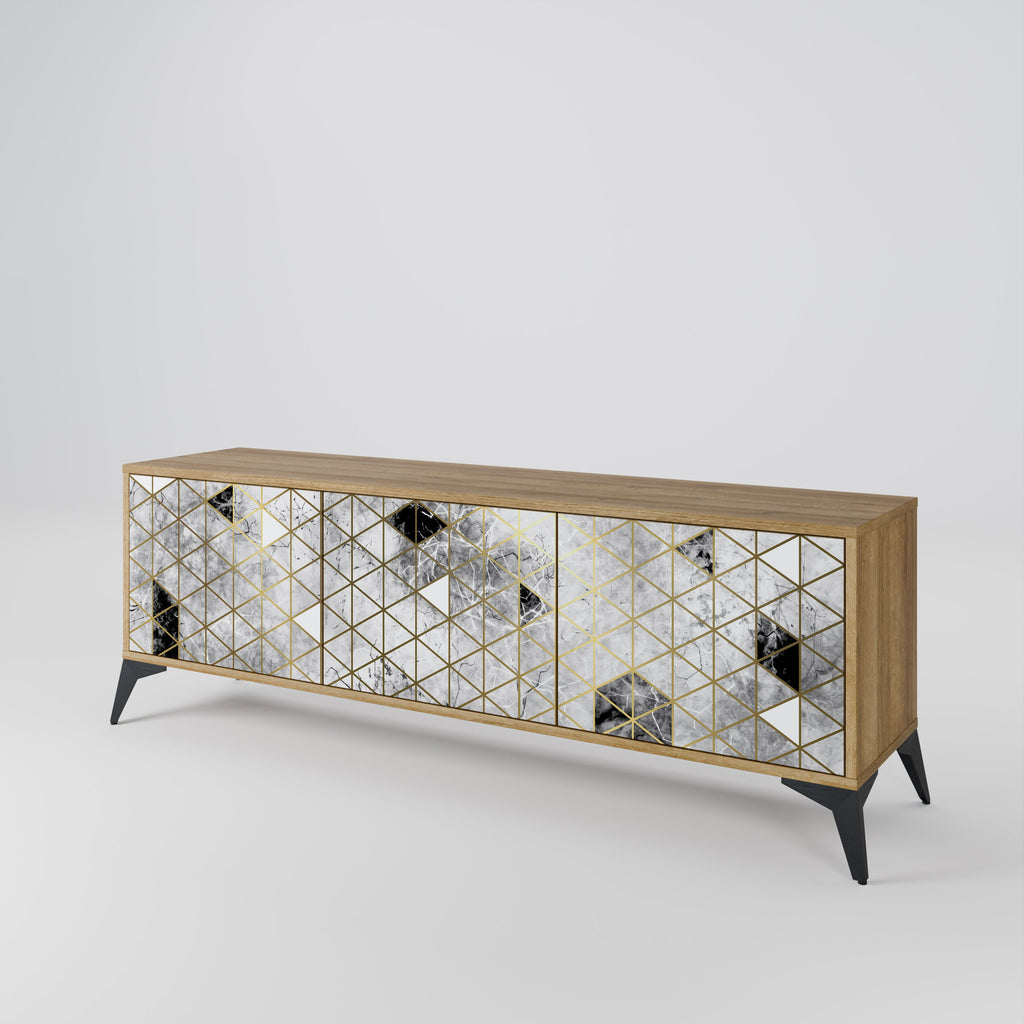 ASHEN ARIA TV-Lowboard mit 3 Türen in Eiche-Optik