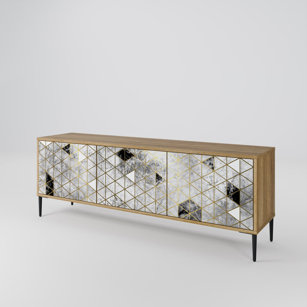 ASHEN ARIA TV-Lowboard mit 3 Türen in Eiche-Optik