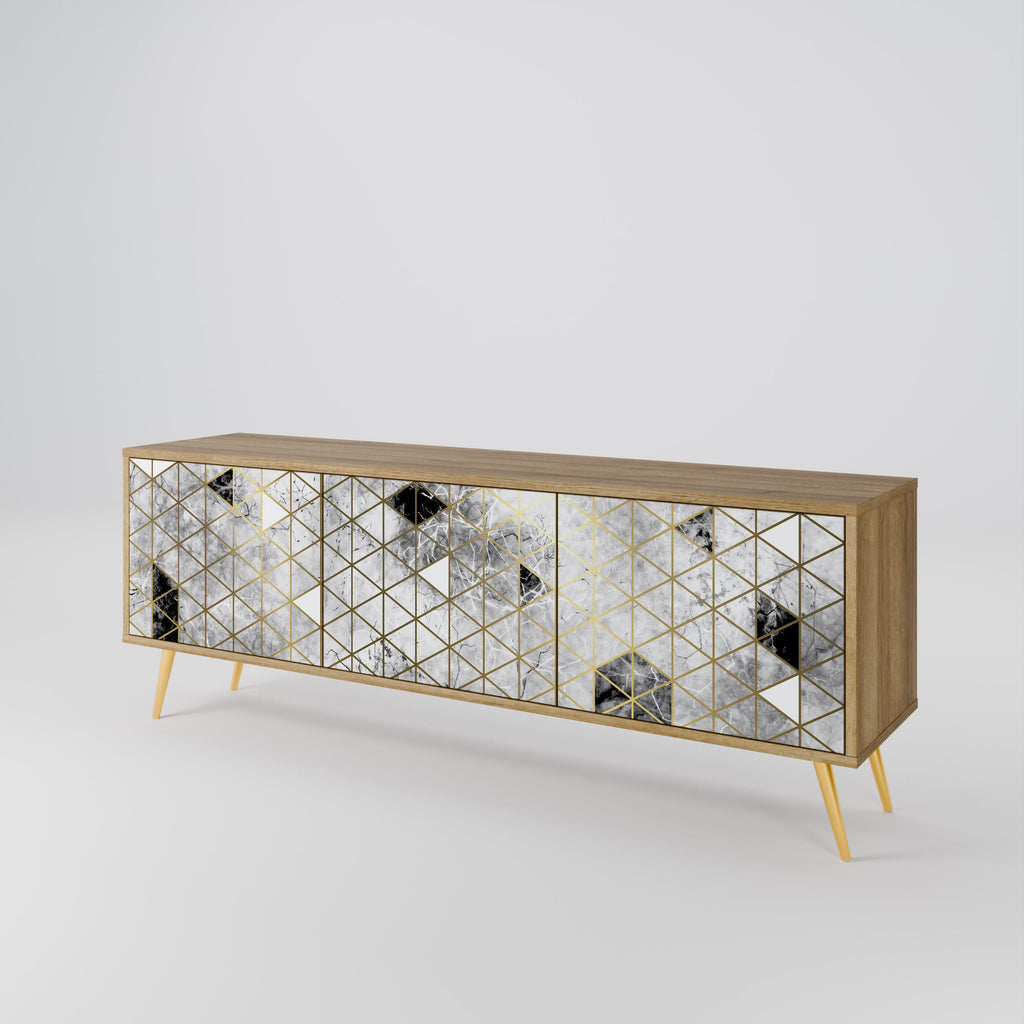 ASHEN ARIA TV-Lowboard mit 3 Türen in Eiche-Optik