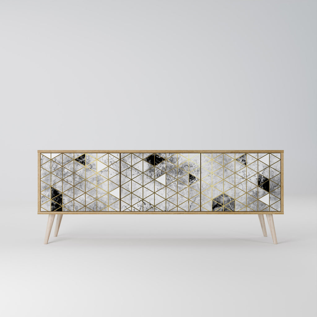 ASHEN ARIA TV-Lowboard mit 3 Türen in Eiche-Optik