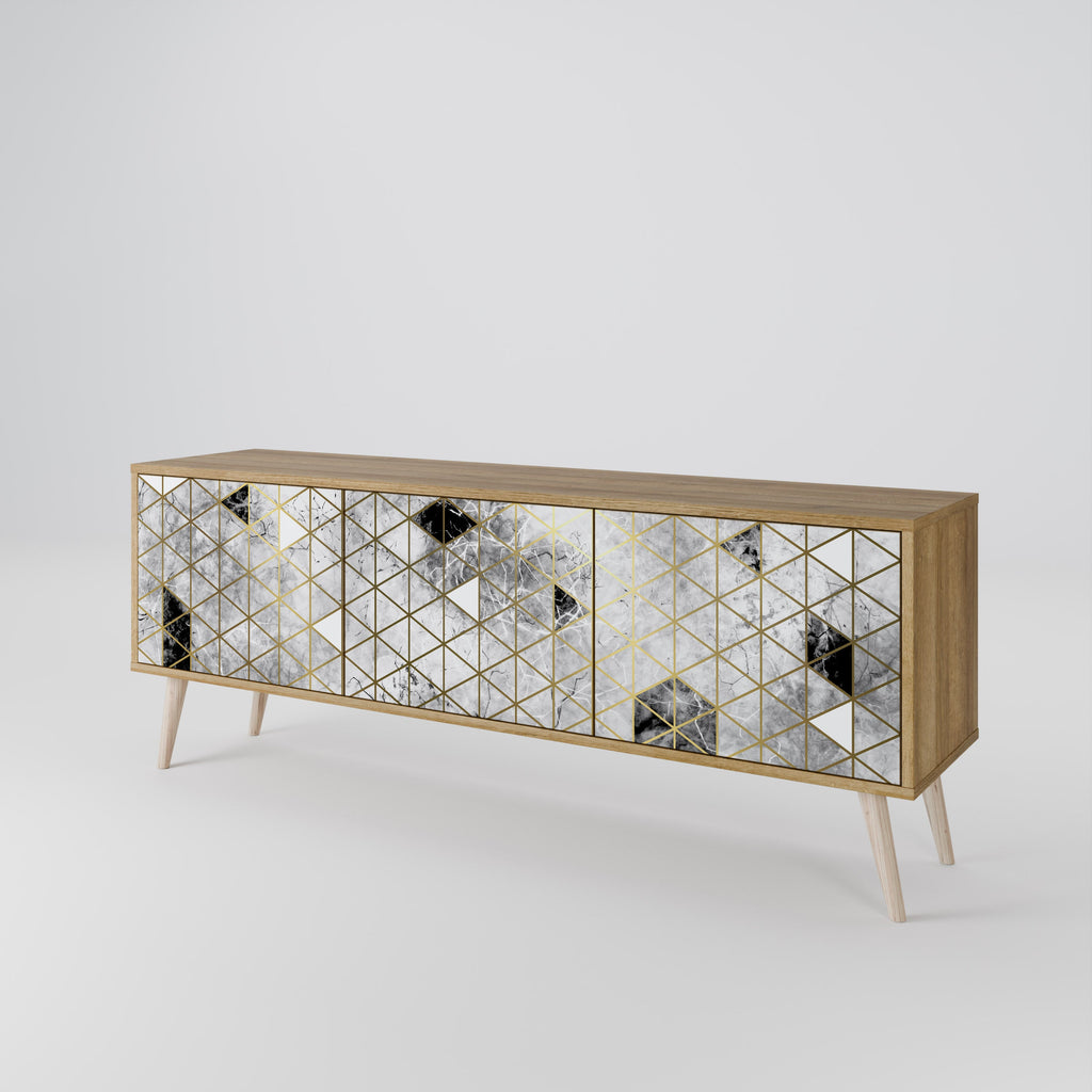 ASHEN ARIA TV-Lowboard mit 3 Türen in Eiche-Optik