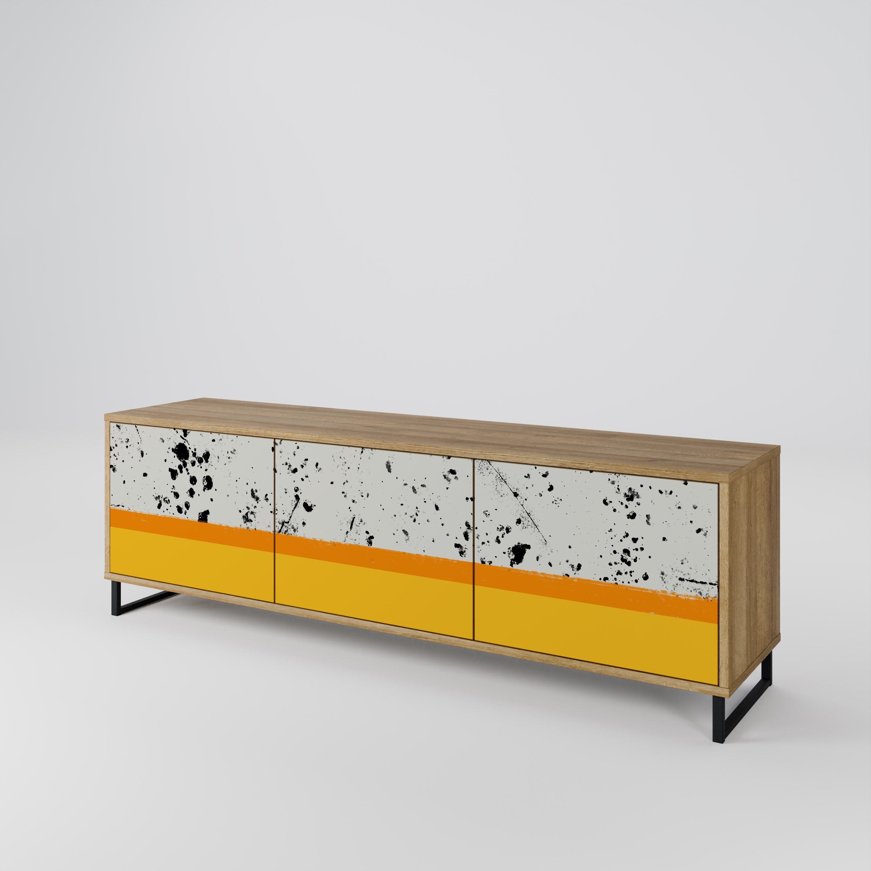 DYED BY ORANGE TV-Lowboard mit 3 Türen in Eiche-Optik