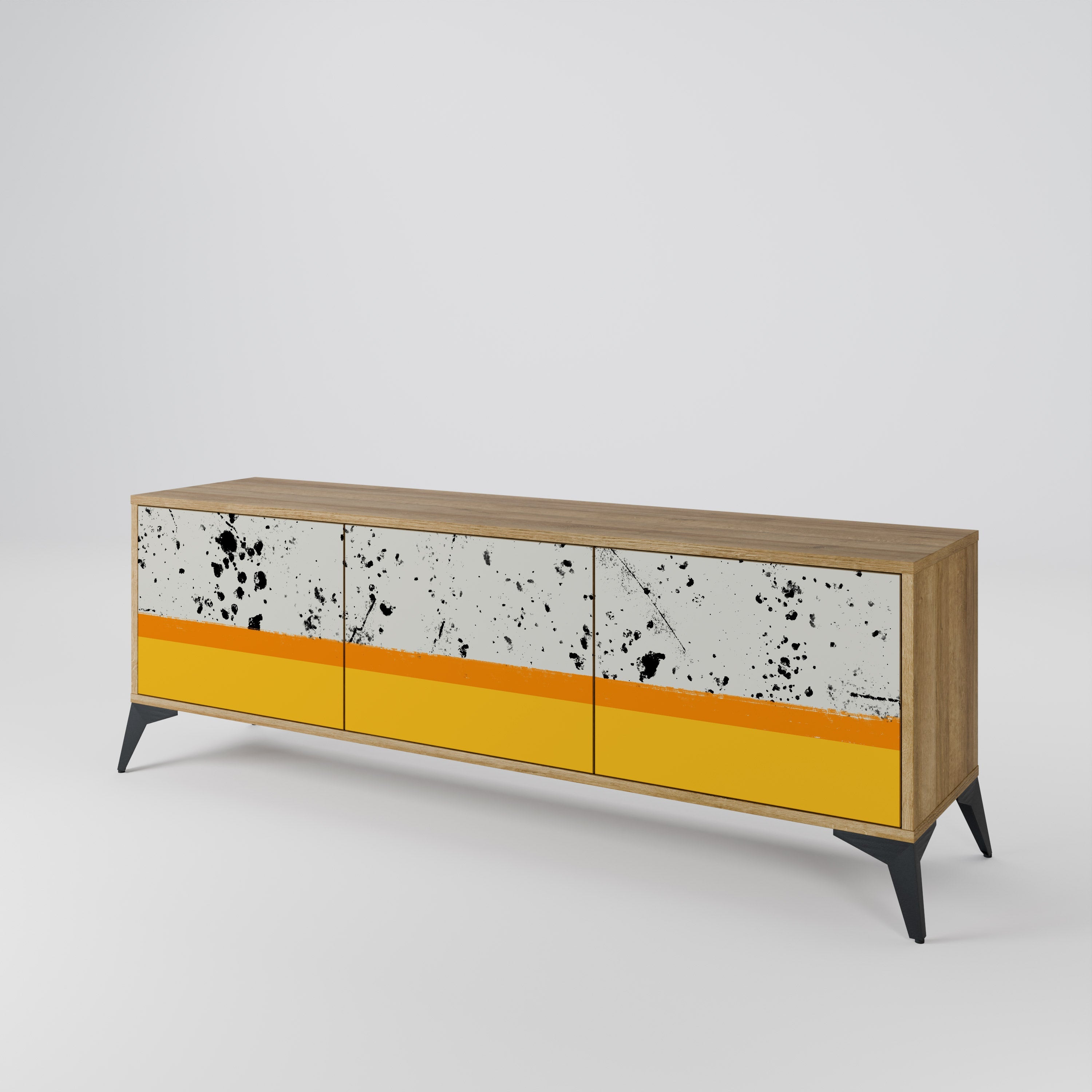 DYED BY ORANGE TV-Lowboard mit 3 Türen in Eiche-Optik