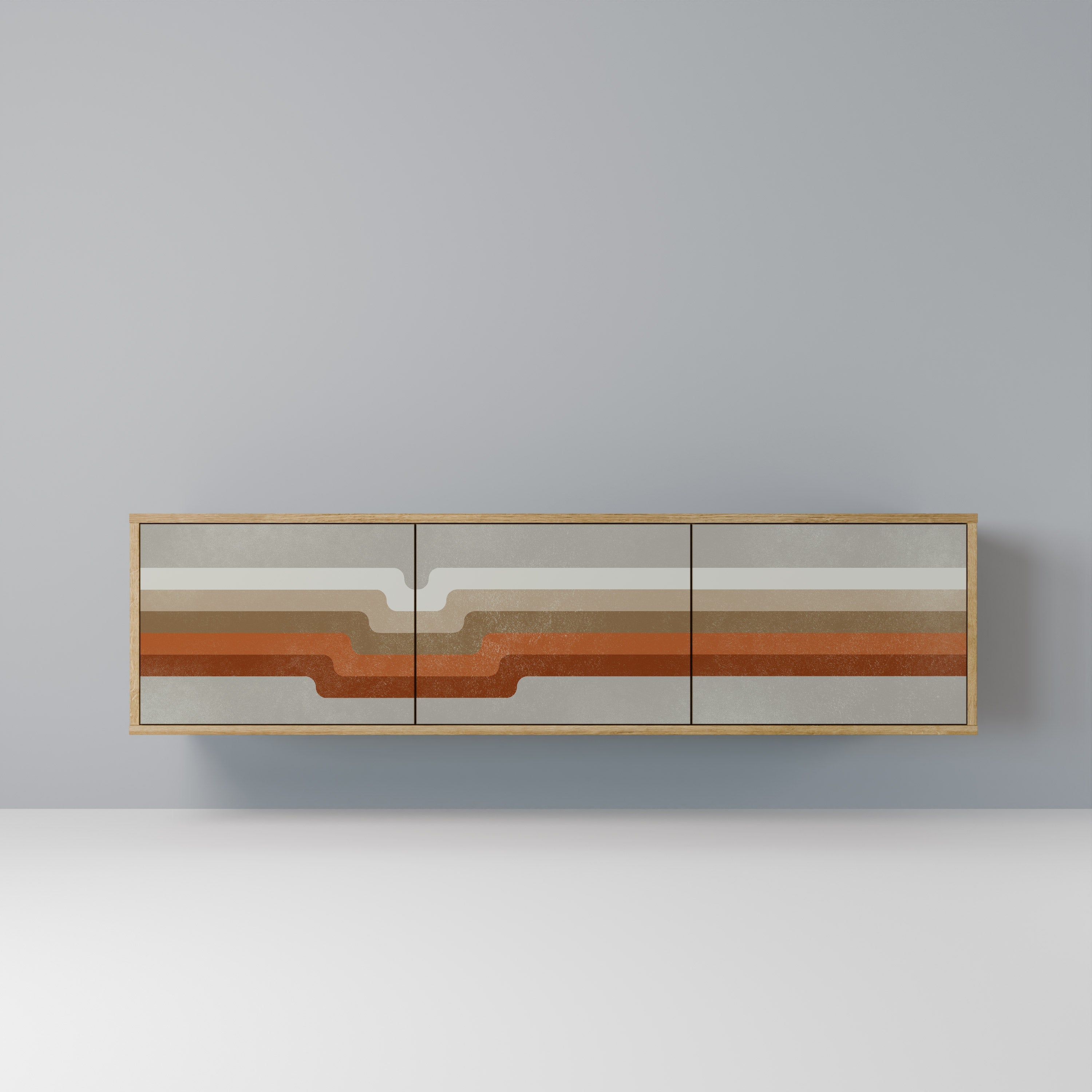 PECULIAR TRAIL TV-Lowboard mit 3 Türen in Eiche-Optik