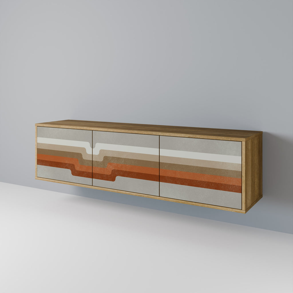 PECULIAR TRAIL TV-Lowboard mit 3 Türen in Eiche-Optik