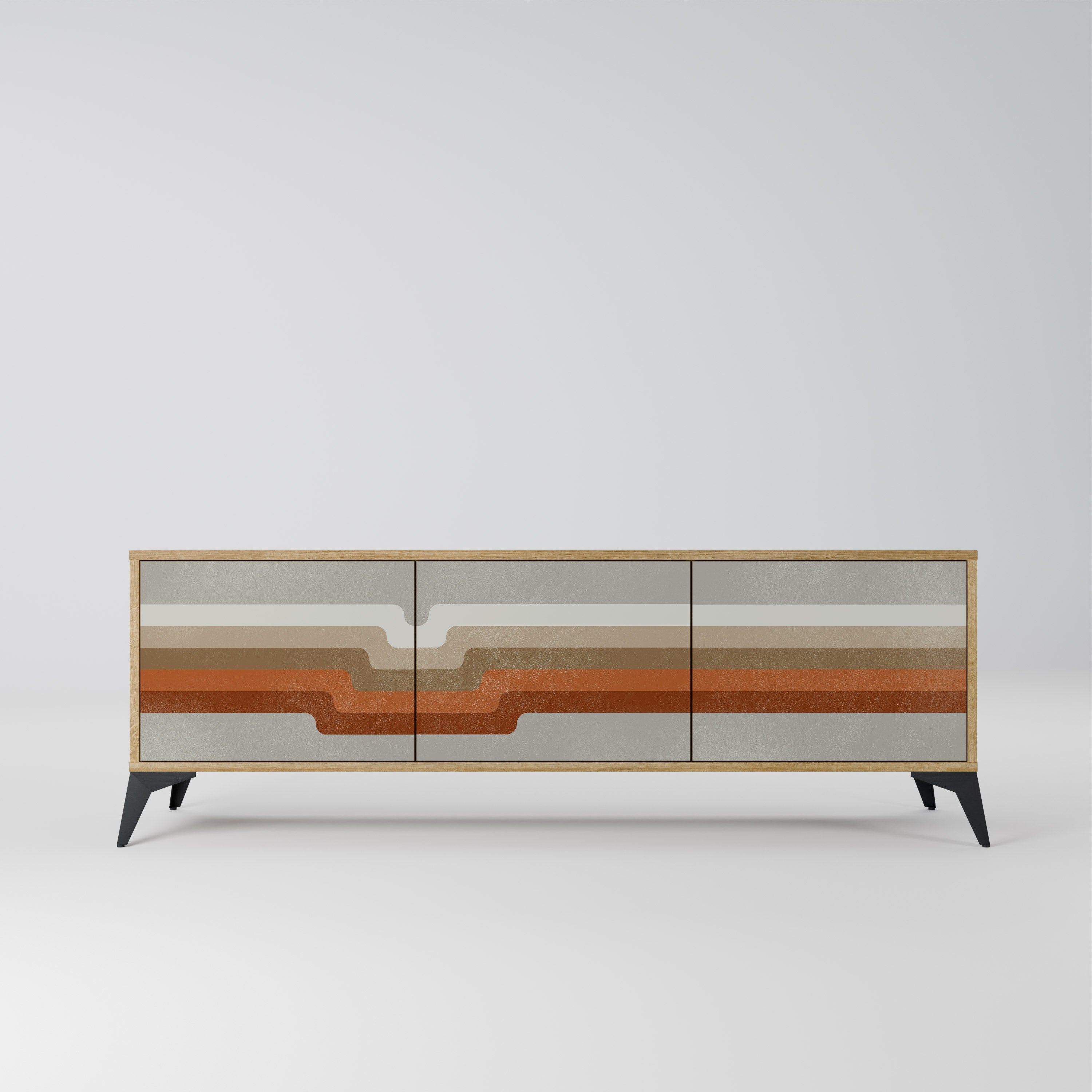 PECULIAR TRAIL TV-Lowboard mit 3 Türen in Eiche-Optik