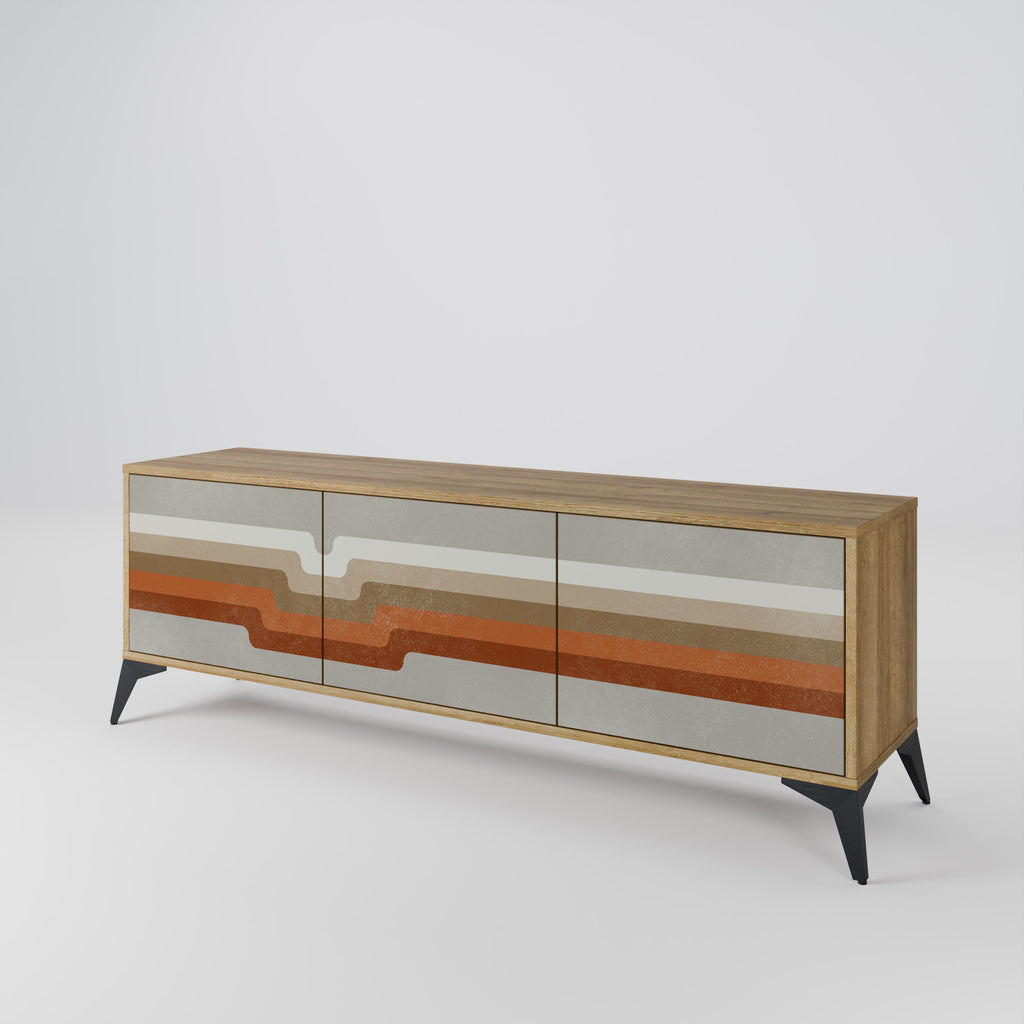 PECULIAR TRAIL TV-Lowboard mit 3 Türen in Eiche-Optik