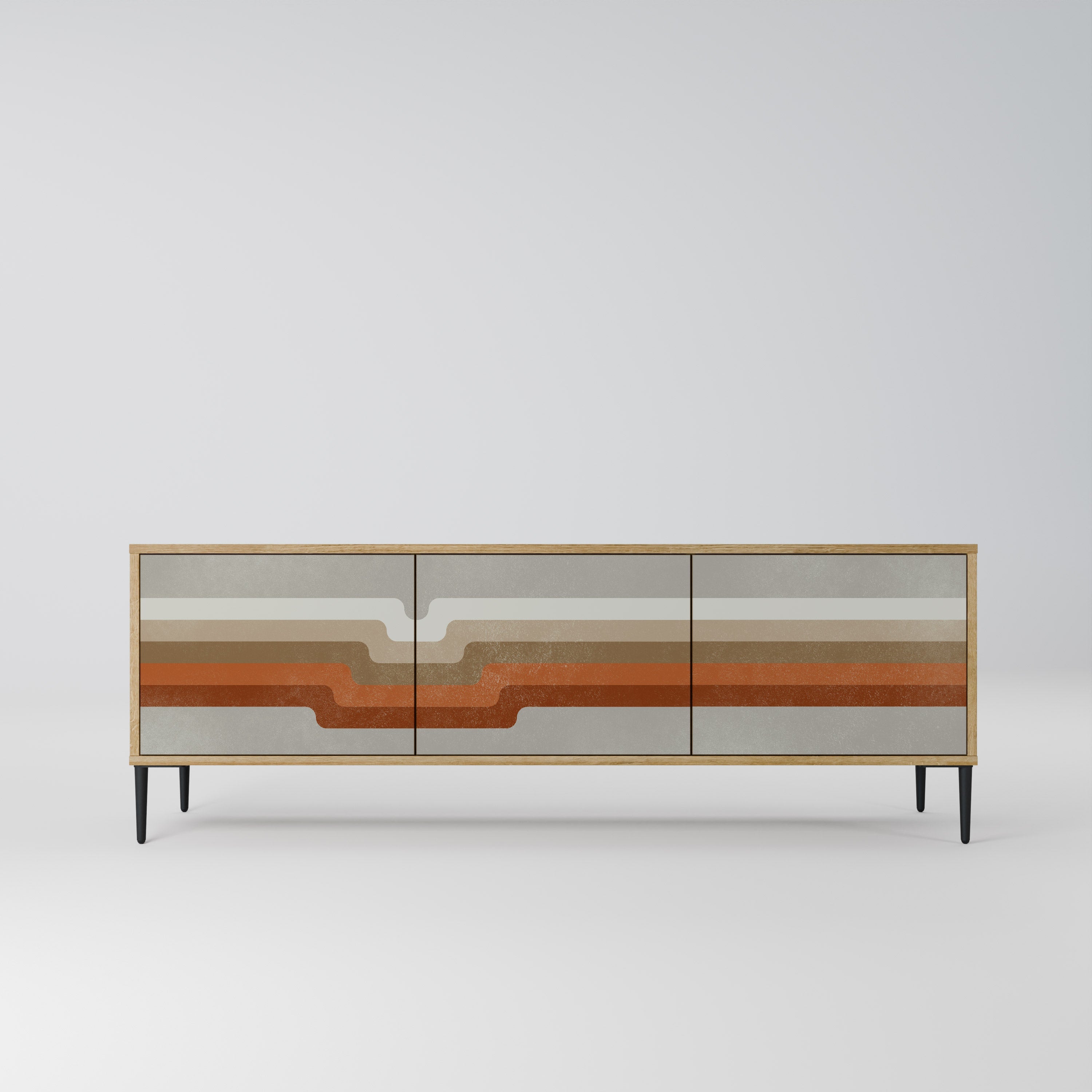 PECULIAR TRAIL TV-Lowboard mit 3 Türen in Eiche-Optik