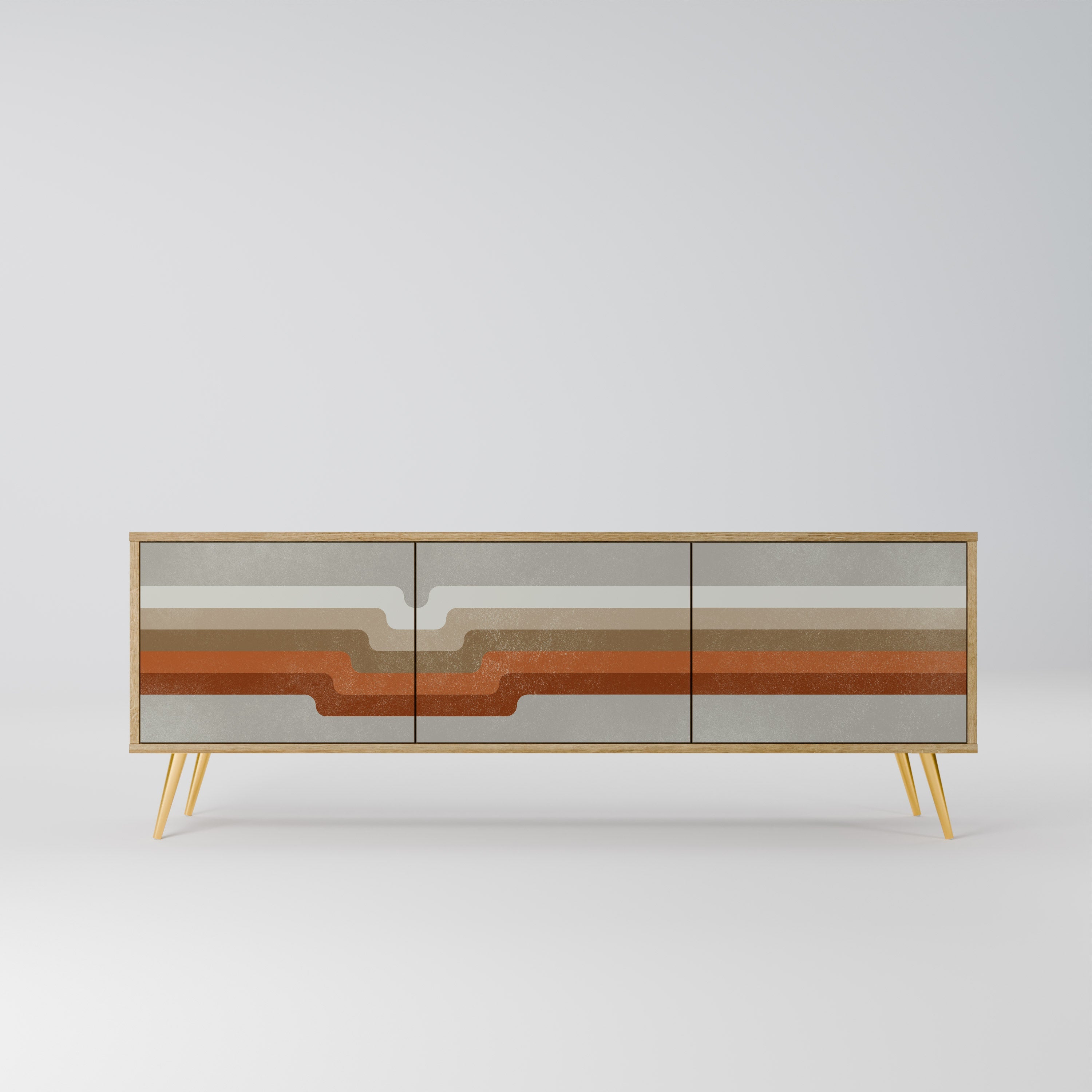 PECULIAR TRAIL TV-Lowboard mit 3 Türen in Eiche-Optik