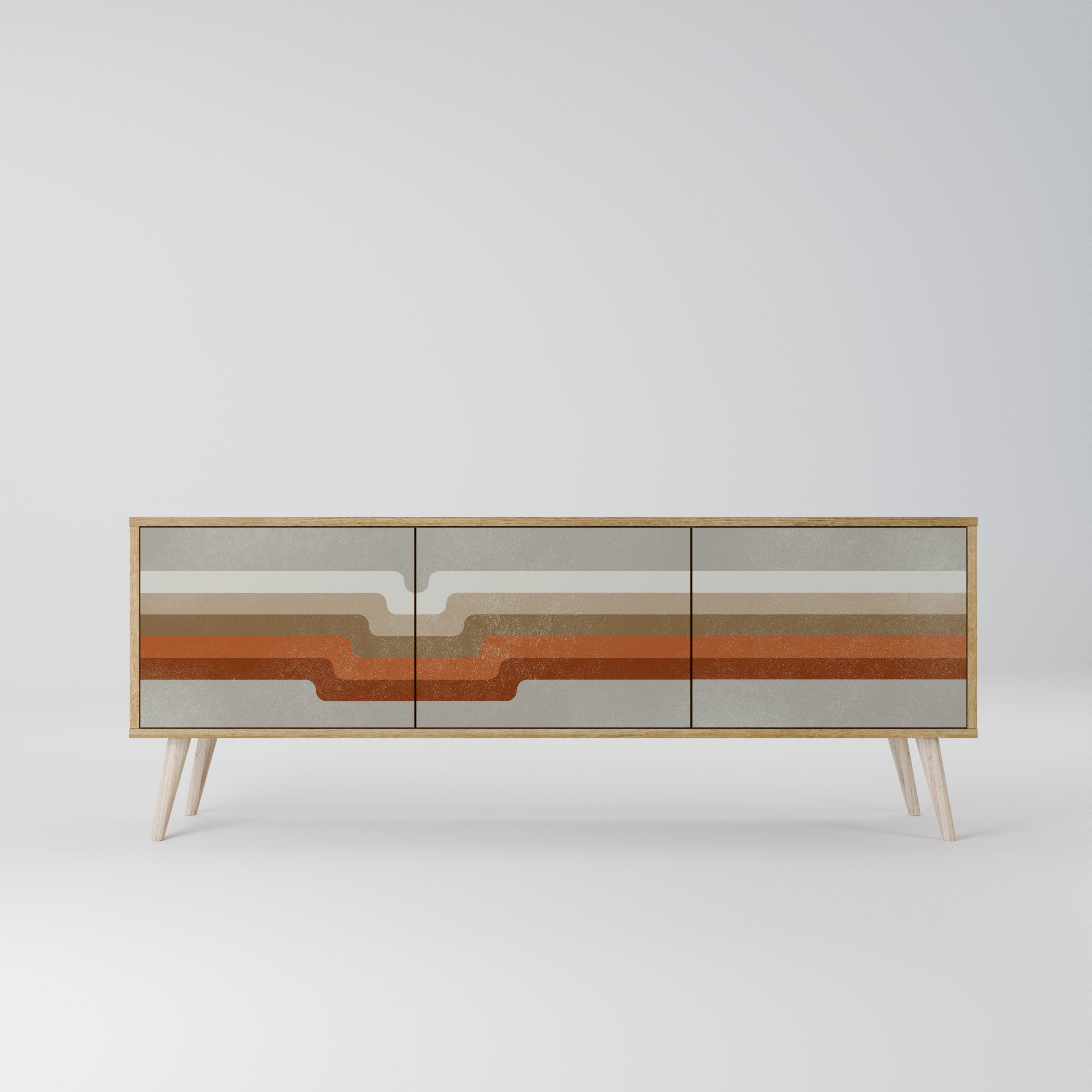 PECULIAR TRAIL TV-Lowboard mit 3 Türen in Eiche-Optik