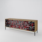 BROKEN LINES TV-Lowboard mit 3 Türen in Eiche-Optik