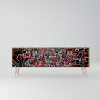 BROKEN LINES TV-Lowboard mit 3 Türen in Eiche-Optik