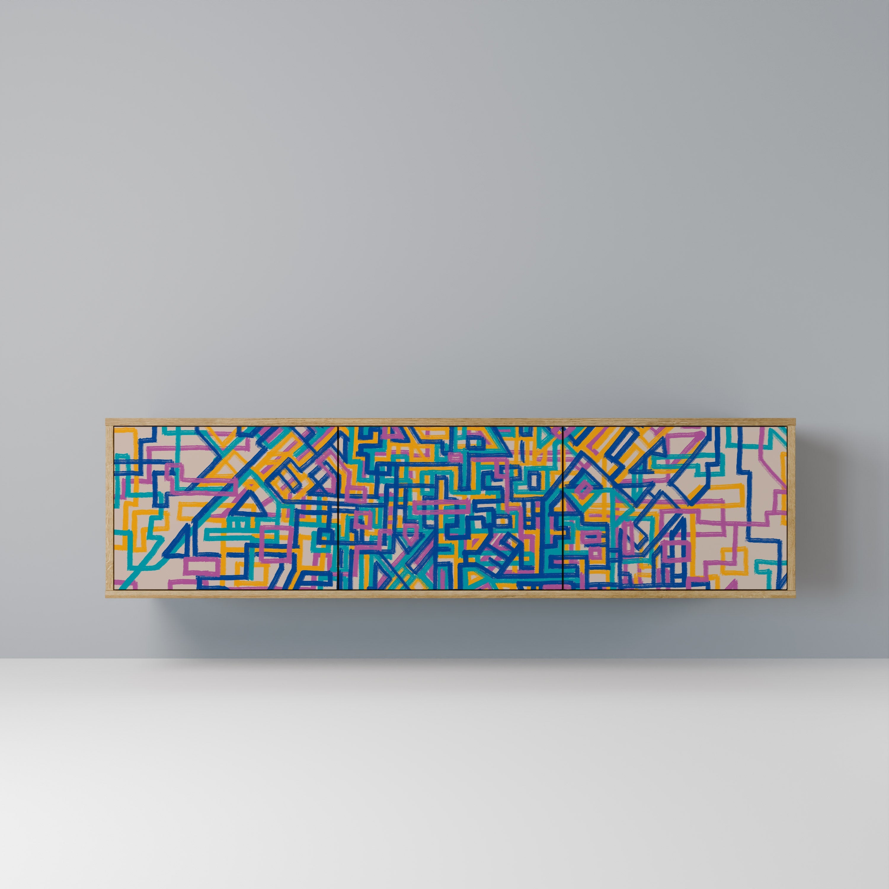 MEMORIES MAP TV-Lowboard mit 3 Türen in Eiche-Optik