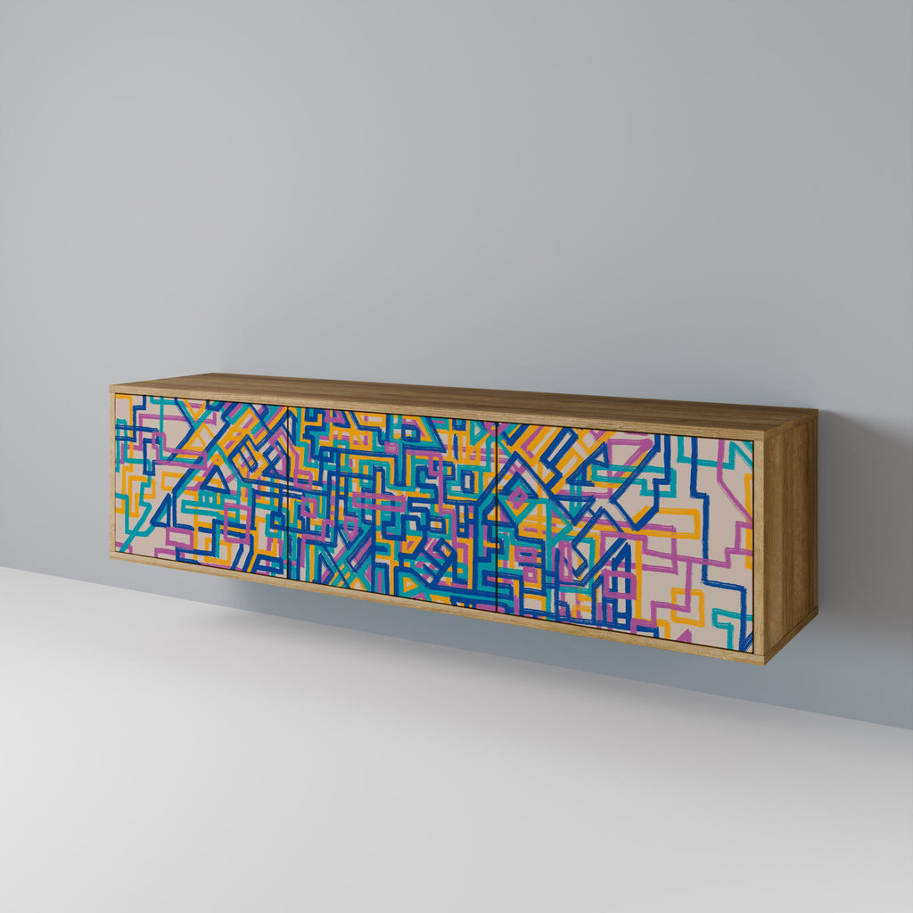 MEMORIES MAP TV-Lowboard mit 3 Türen in Eiche-Optik