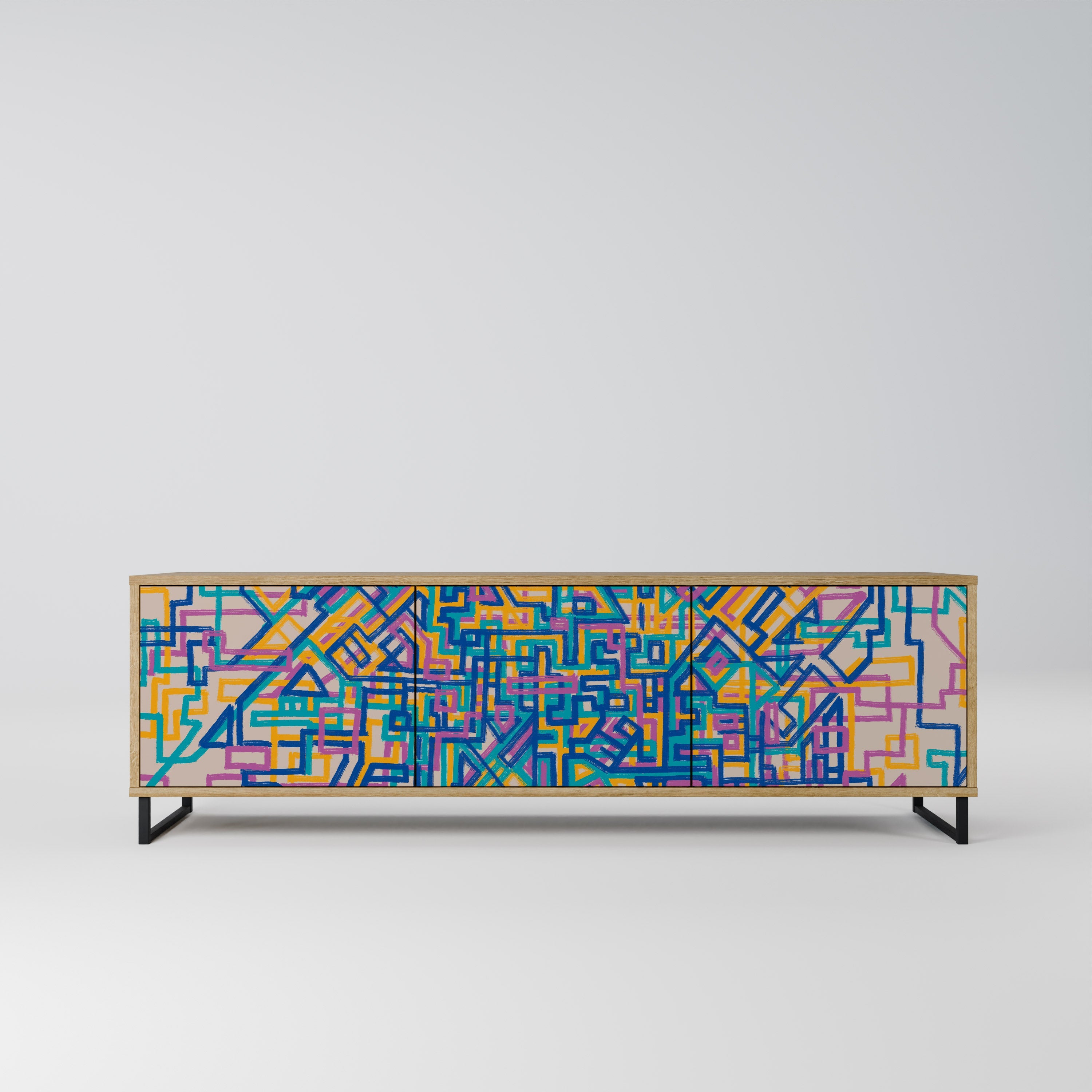 MEMORIES MAP TV-Lowboard mit 3 Türen in Eiche-Optik