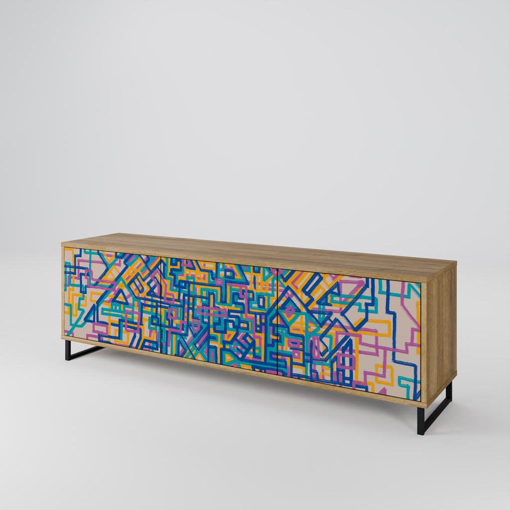 MEMORIES MAP TV-Lowboard mit 3 Türen in Eiche-Optik