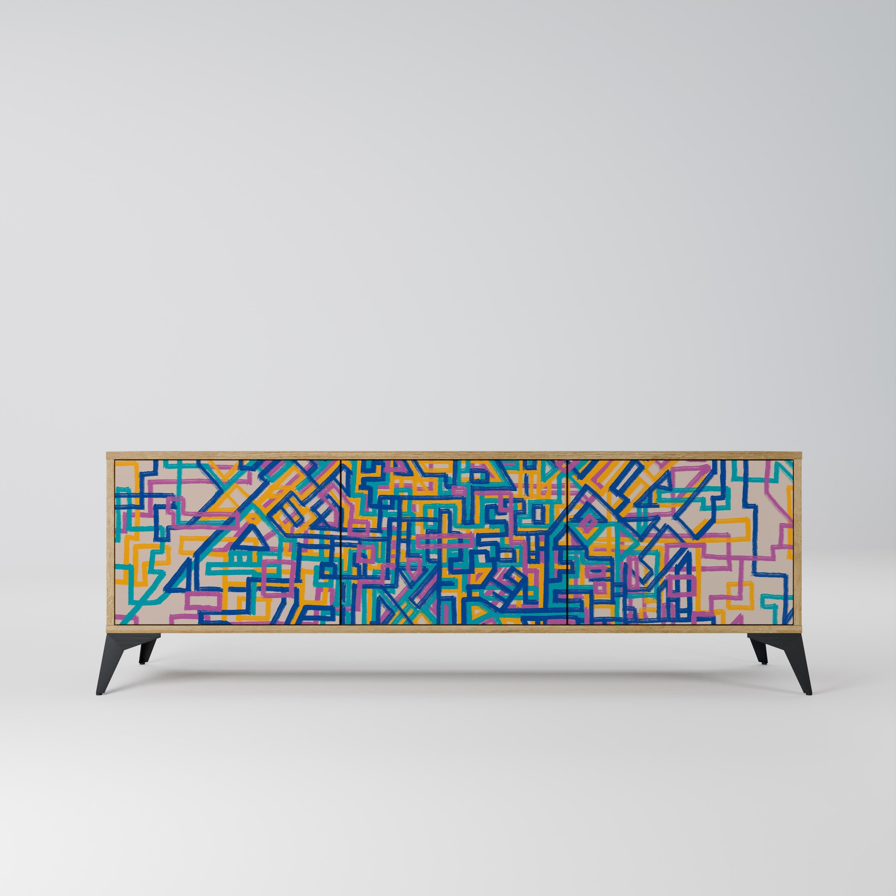 MEMORIES MAP TV-Lowboard mit 3 Türen in Eiche-Optik