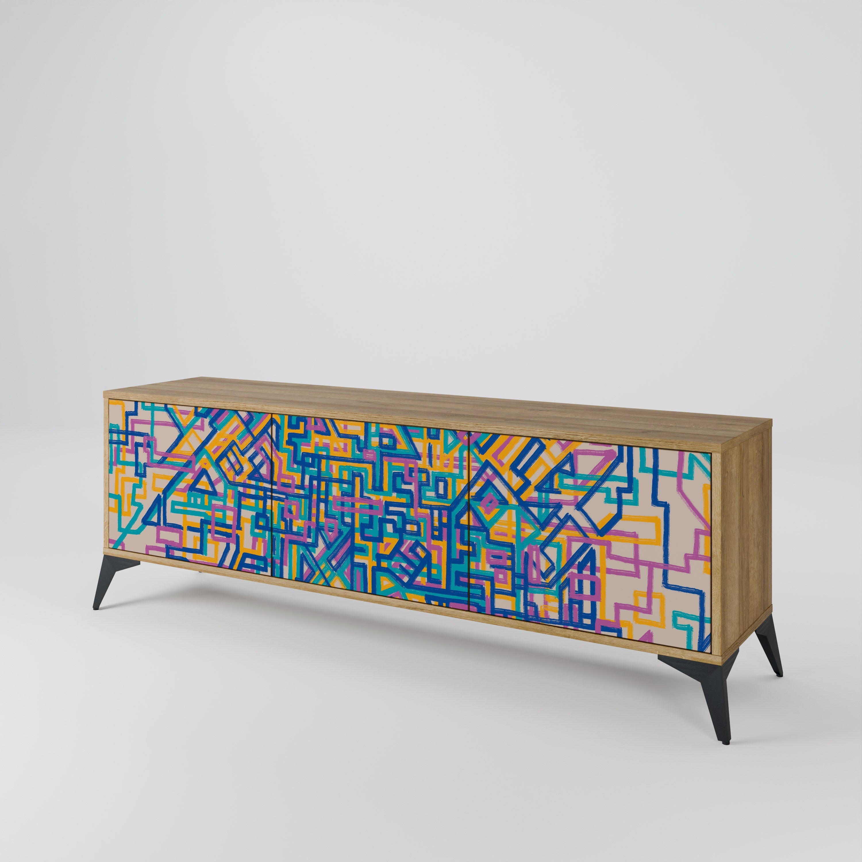 MEMORIES MAP TV-Lowboard mit 3 Türen in Eiche-Optik