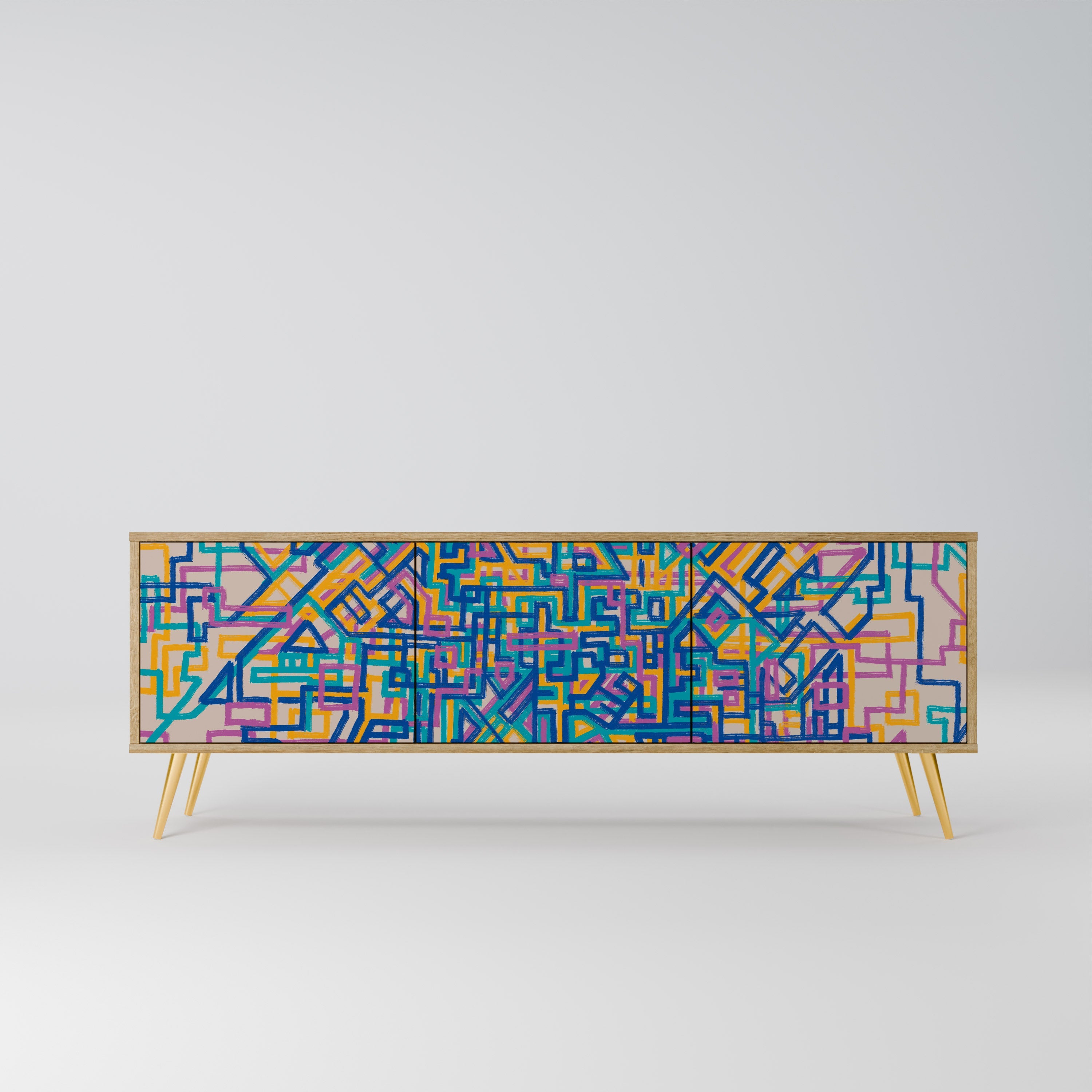 MEMORIES MAP TV-Lowboard mit 3 Türen in Eiche-Optik