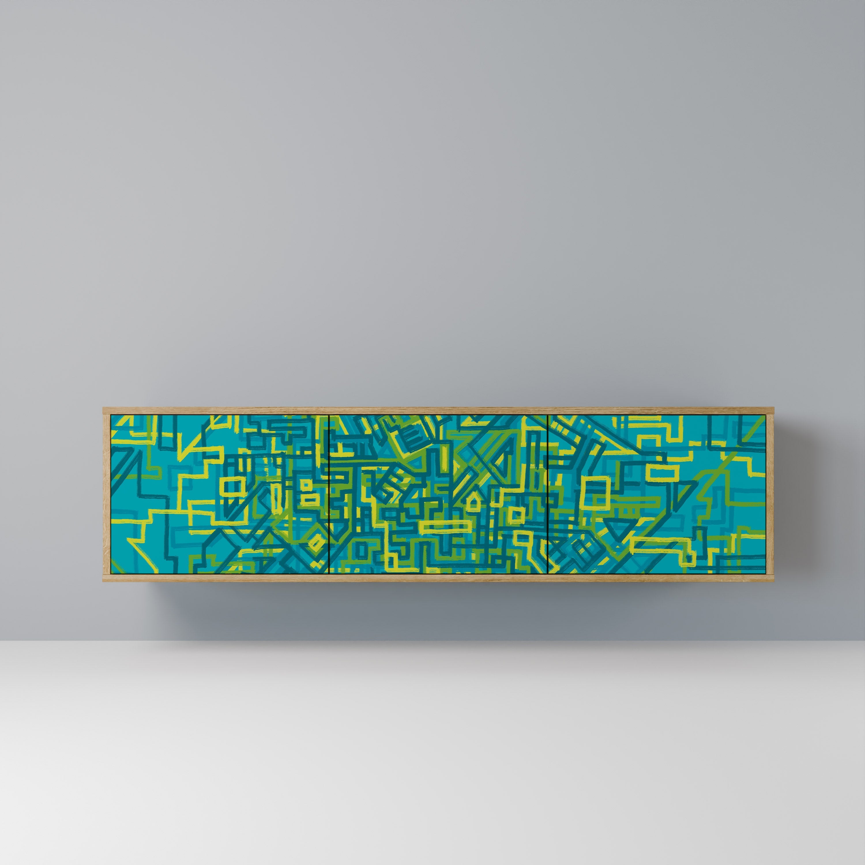 NOSTALGIC MEMORIES TV-Lowboard mit 3 Türen in Eiche-Optik