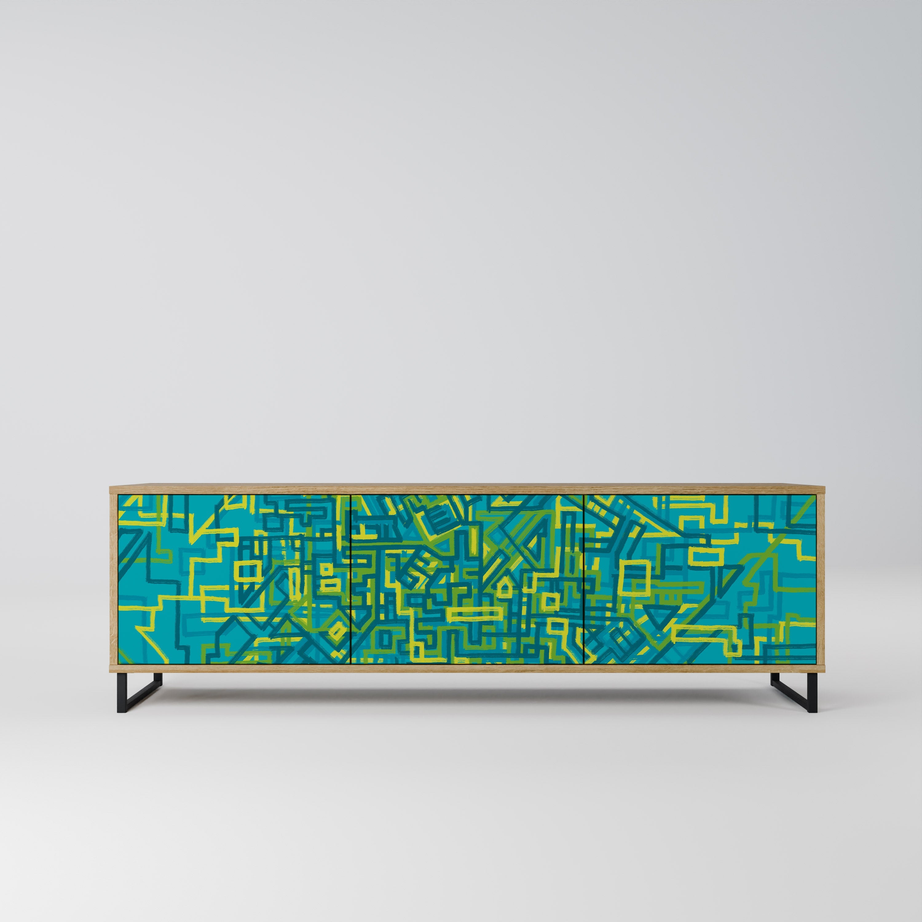 NOSTALGIC MEMORIES TV-Lowboard mit 3 Türen in Eiche-Optik