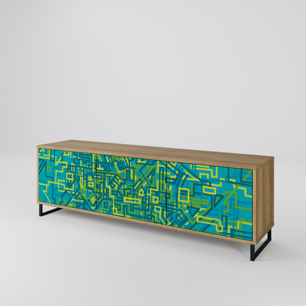 NOSTALGIC MEMORIES TV-Lowboard mit 3 Türen in Eiche-Optik