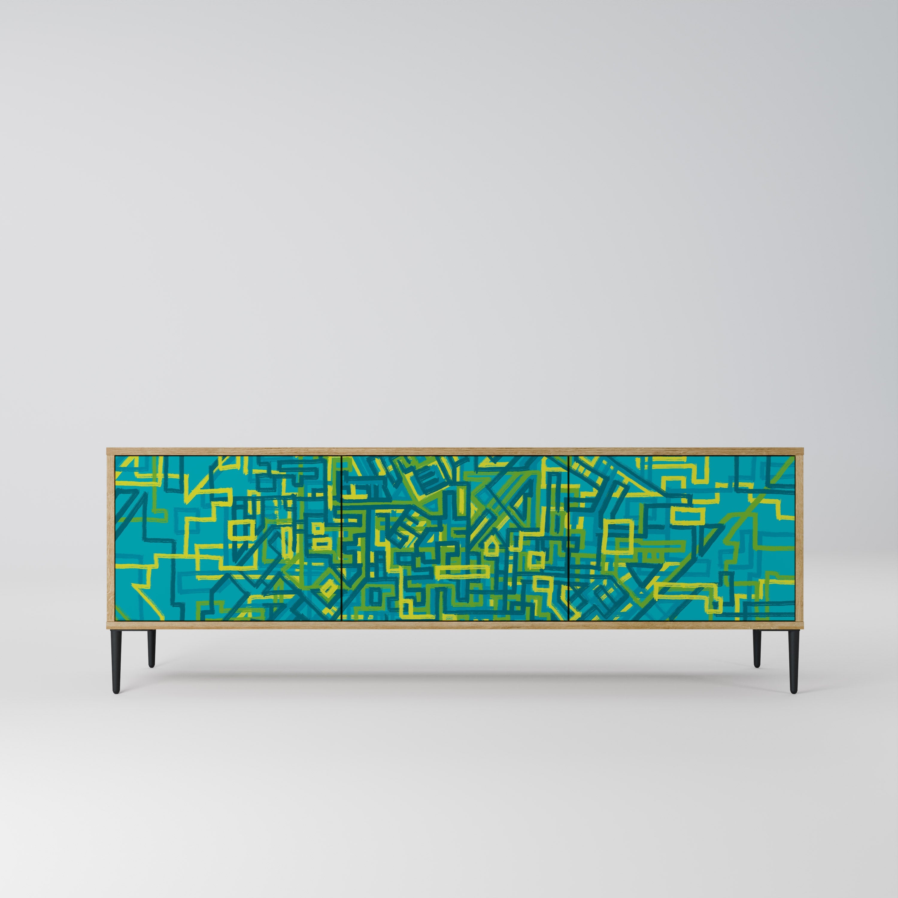 NOSTALGIC MEMORIES TV-Lowboard mit 3 Türen in Eiche-Optik