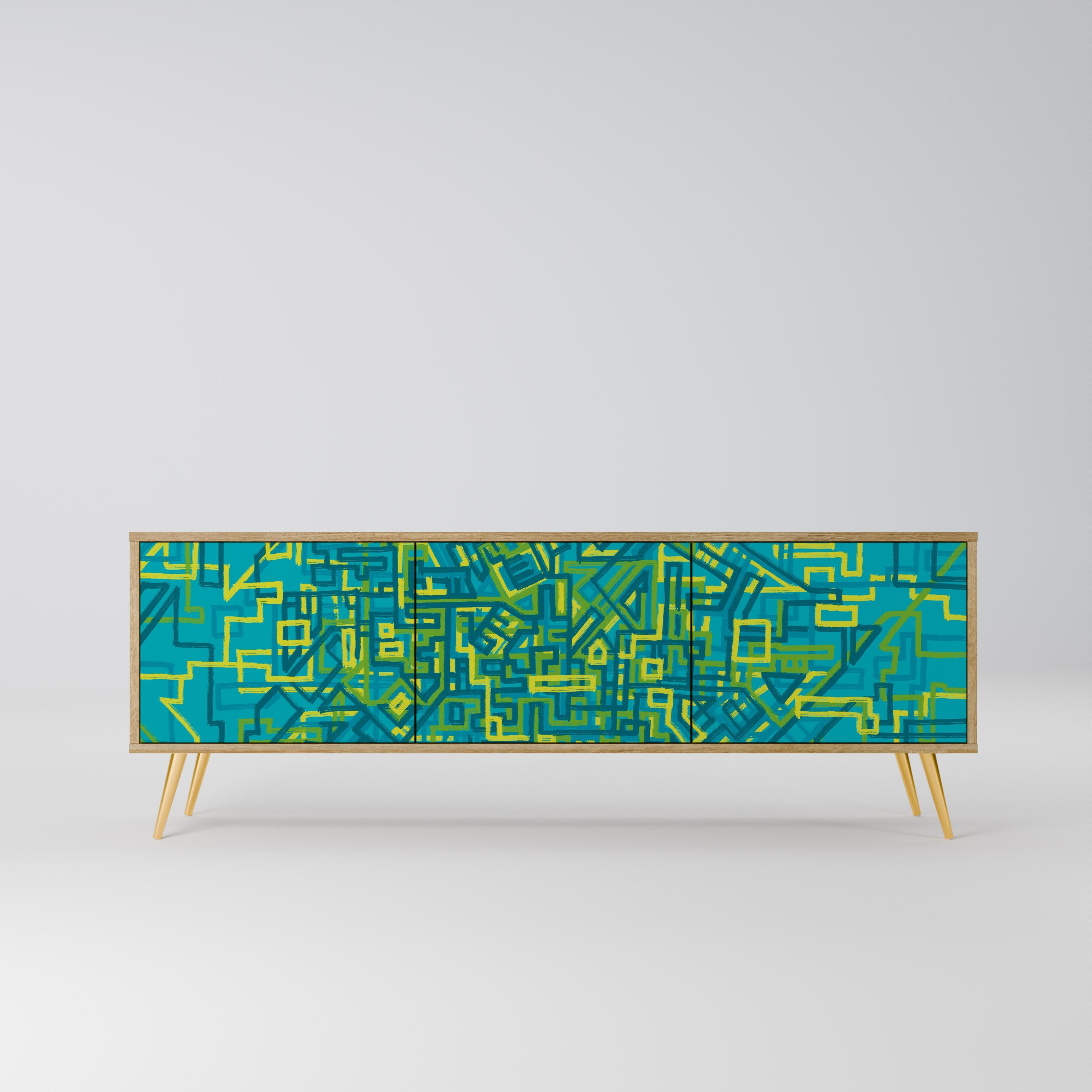 NOSTALGIC MEMORIES TV-Lowboard mit 3 Türen in Eiche-Optik