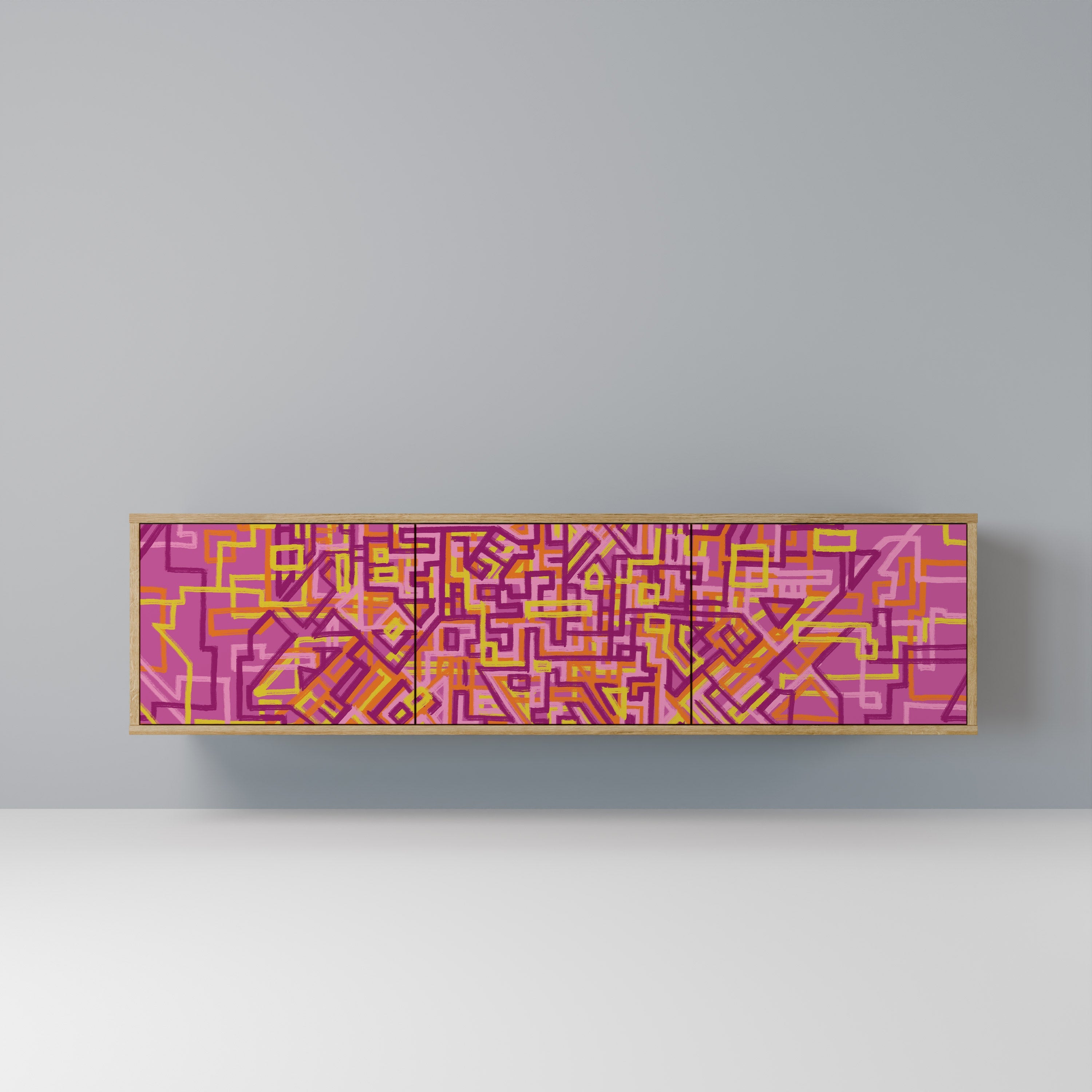 LOVELY MEMORIES TV-Lowboard mit 3 Türen in Eiche-Optik