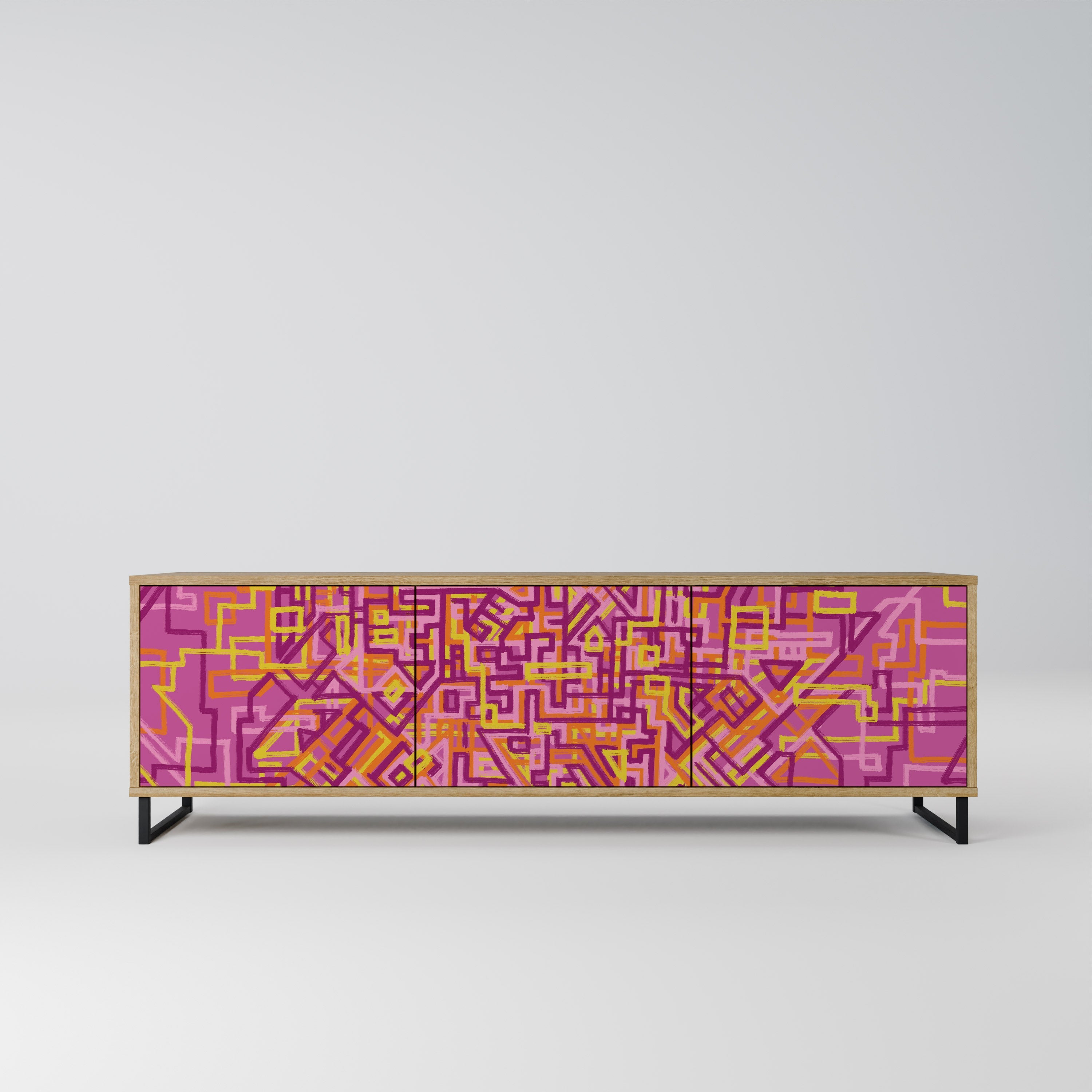 LOVELY MEMORIES TV-Lowboard mit 3 Türen in Eiche-Optik