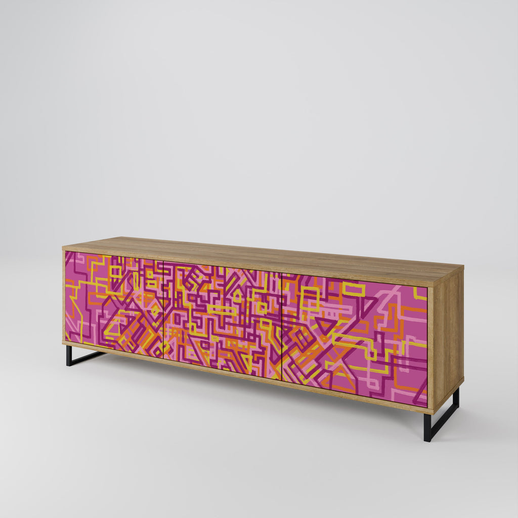 LOVELY MEMORIES TV-Lowboard mit 3 Türen in Eiche-Optik