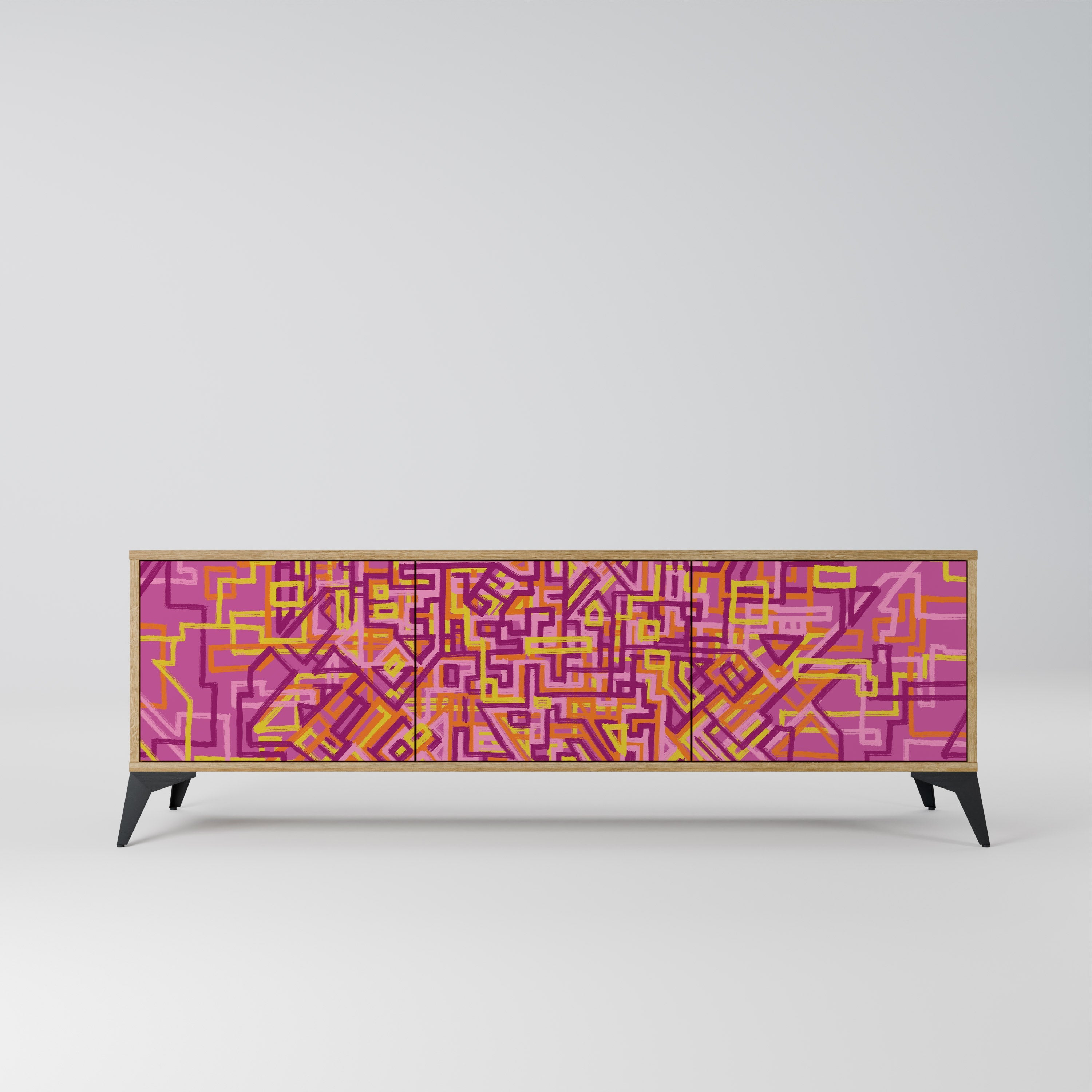 LOVELY MEMORIES TV-Lowboard mit 3 Türen in Eiche-Optik