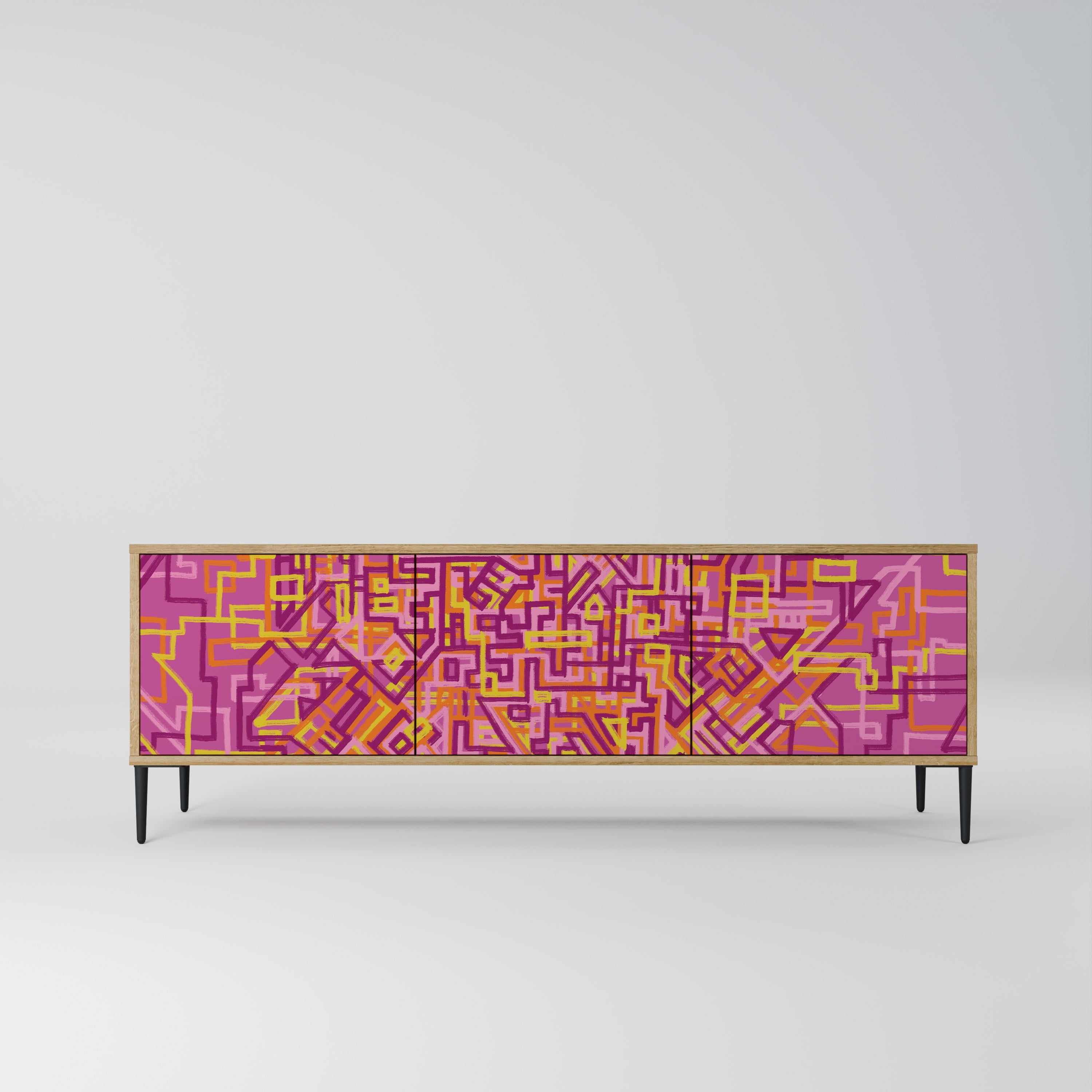 LOVELY MEMORIES TV-Lowboard mit 3 Türen in Eiche-Optik