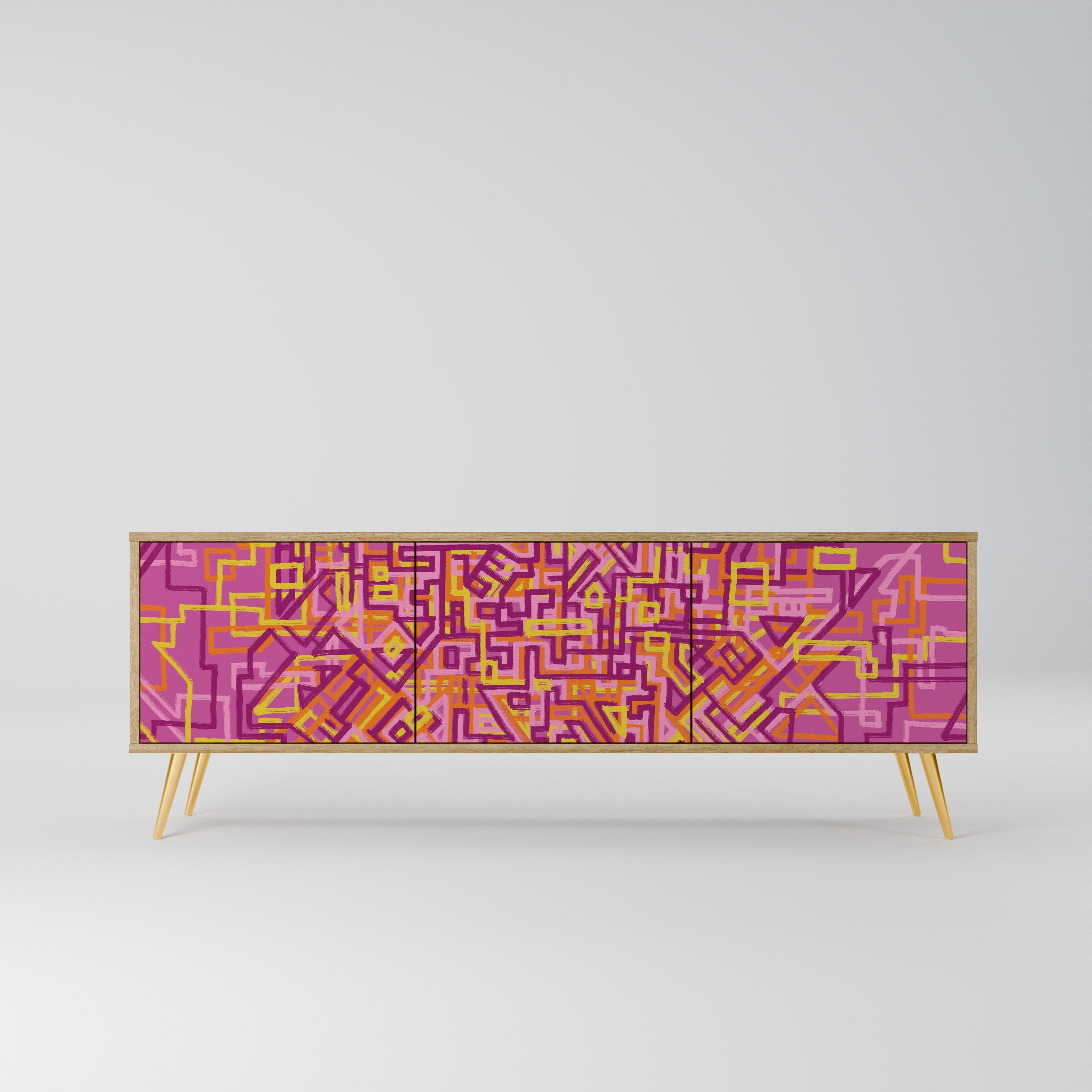 LOVELY MEMORIES TV-Lowboard mit 3 Türen in Eiche-Optik