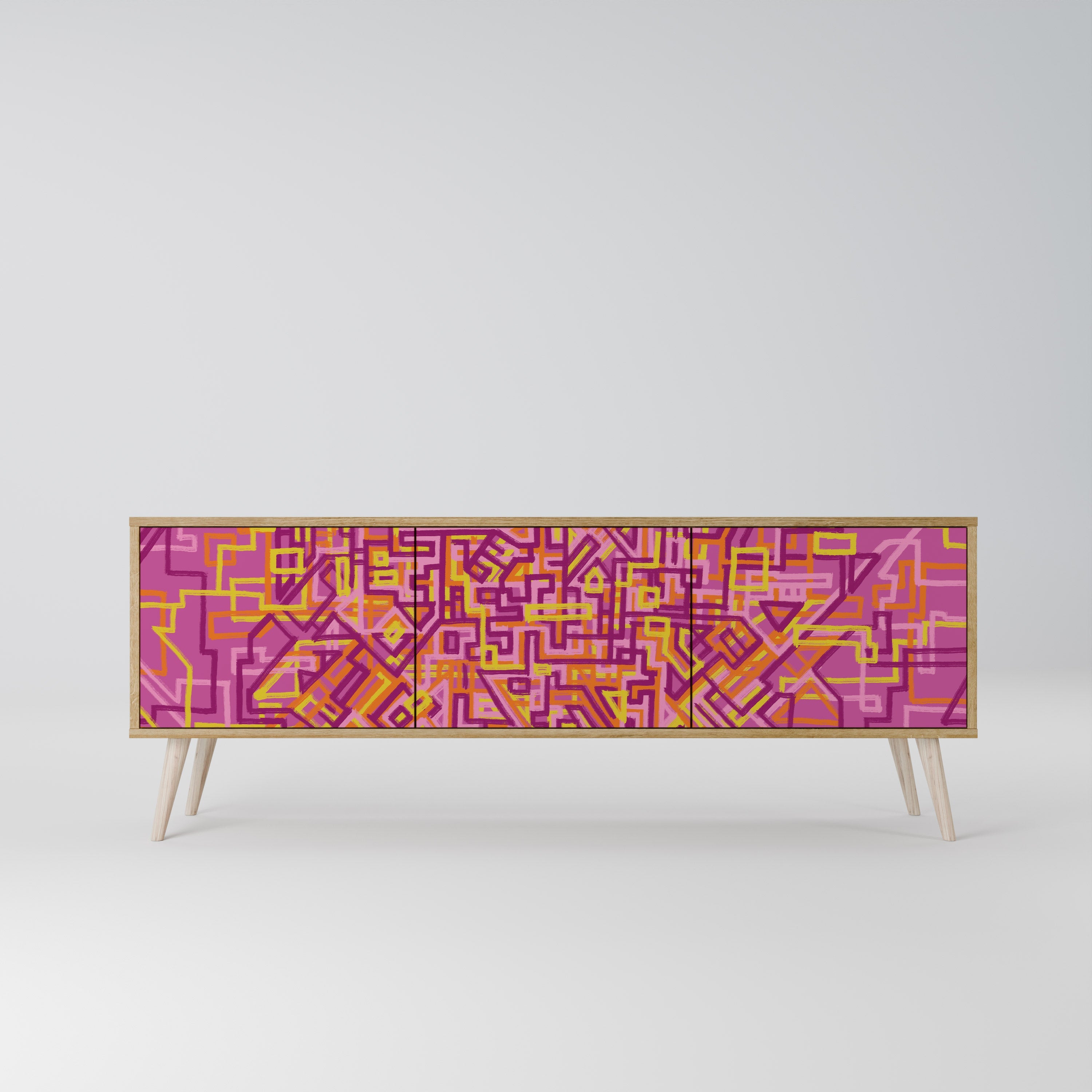 LOVELY MEMORIES TV-Lowboard mit 3 Türen in Eiche-Optik