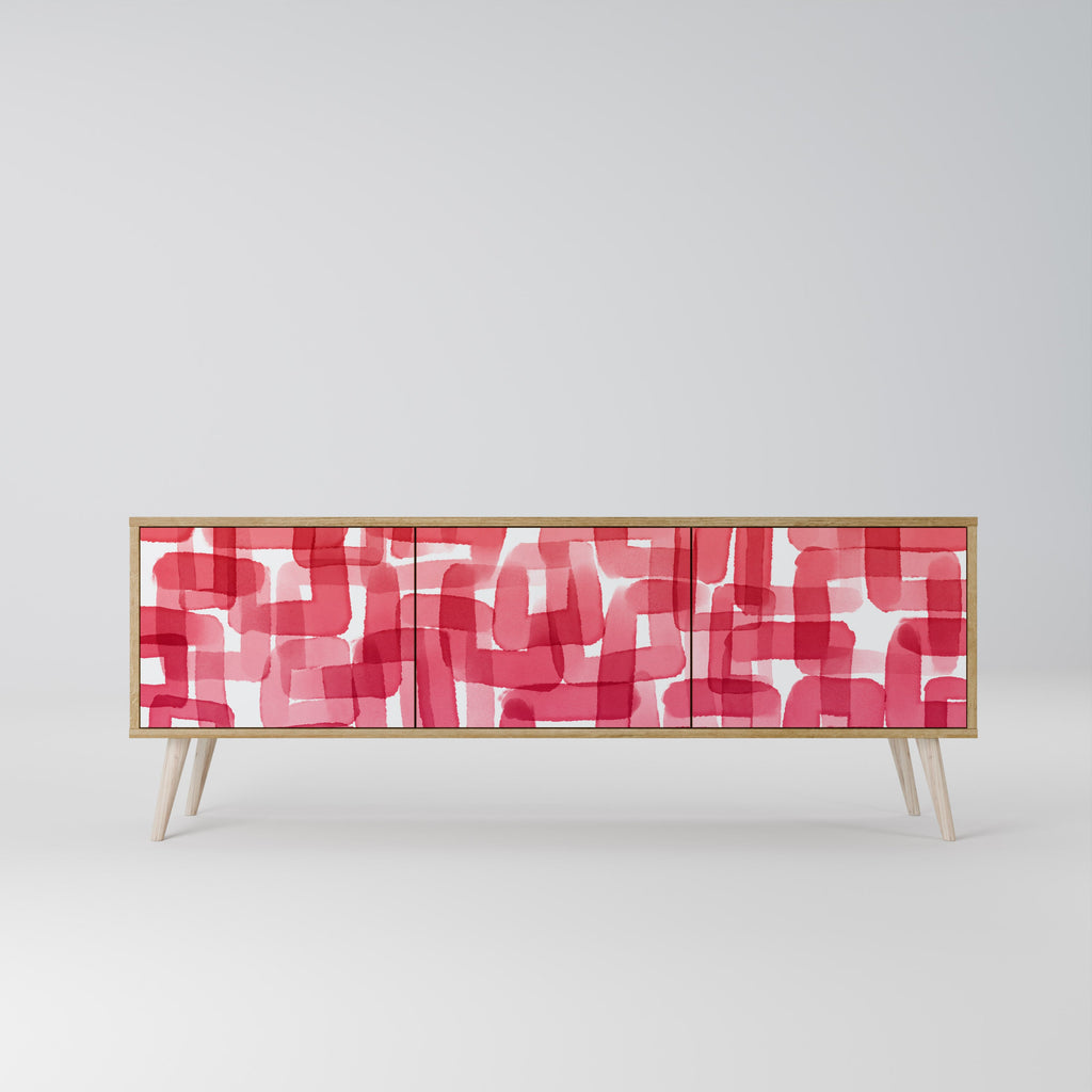 KALEIDOSCOPIC CUBISM TV-Lowboard mit 3 Türen in Eiche-Optik