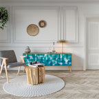 TURQUOISE RECTANGLES TV-Lowboard mit 3 Türen in Eiche-Optik