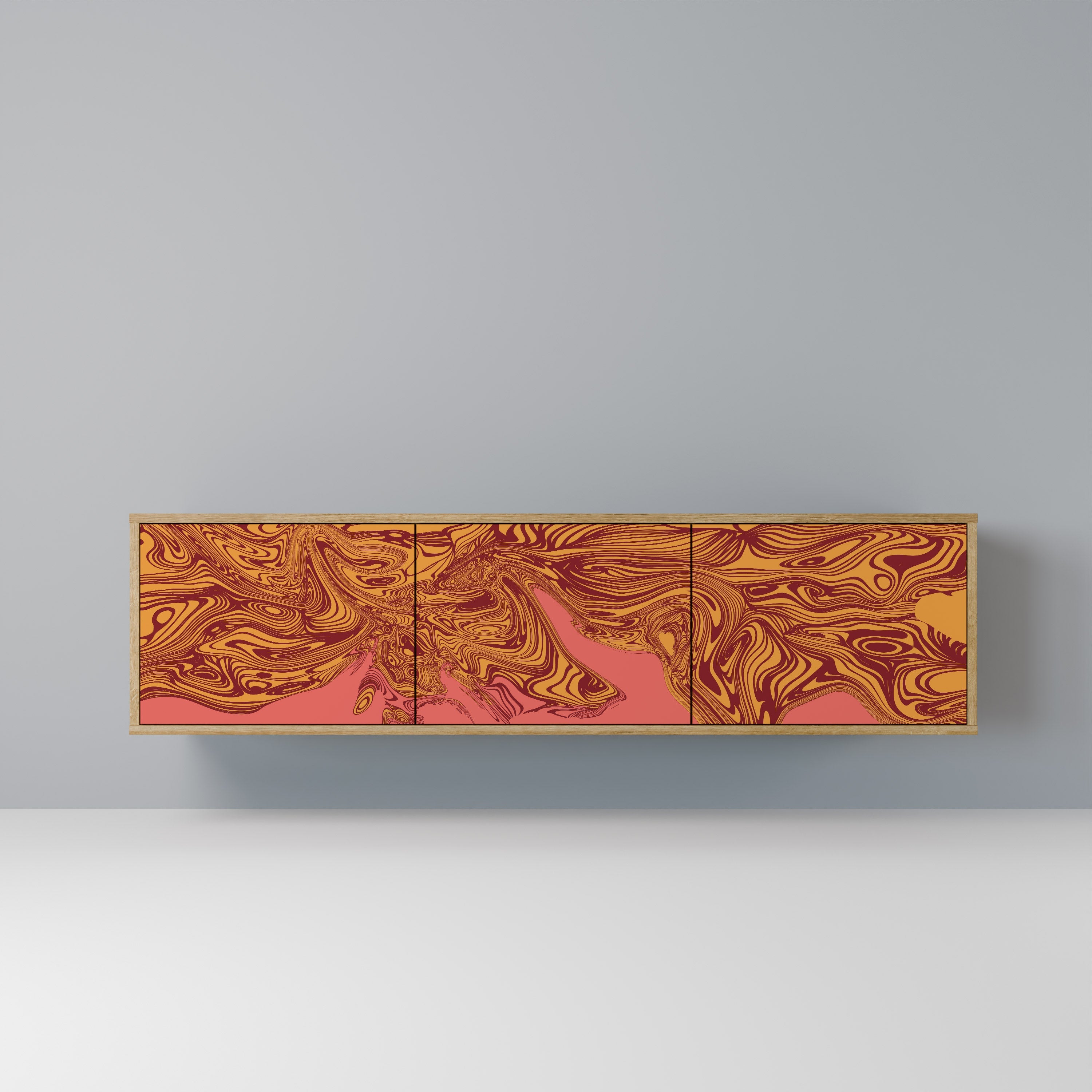 FLOATING THOUGHTS TV-Lowboard mit 3 Türen in Eiche-Optik