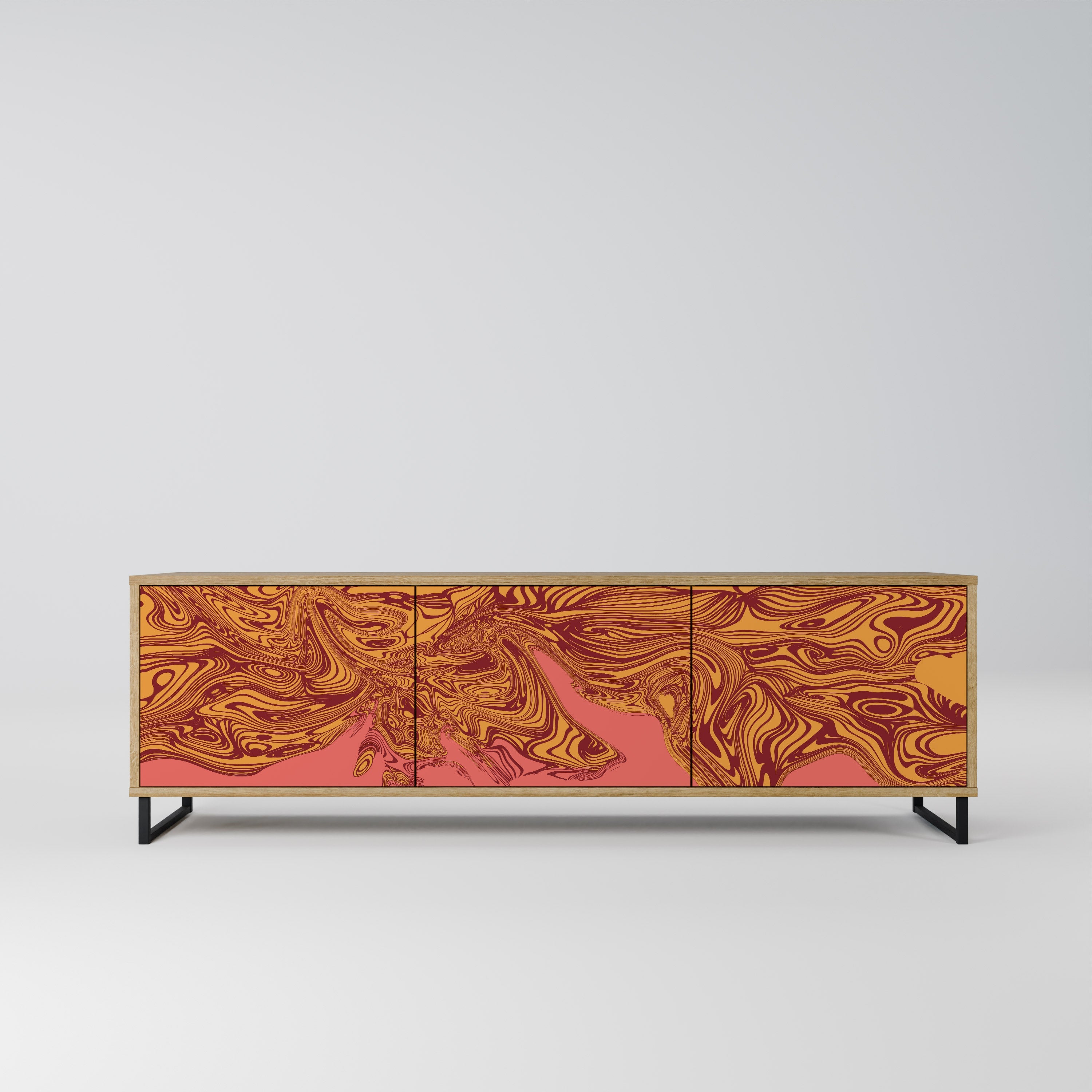 FLOATING THOUGHTS TV-Lowboard mit 3 Türen in Eiche-Optik