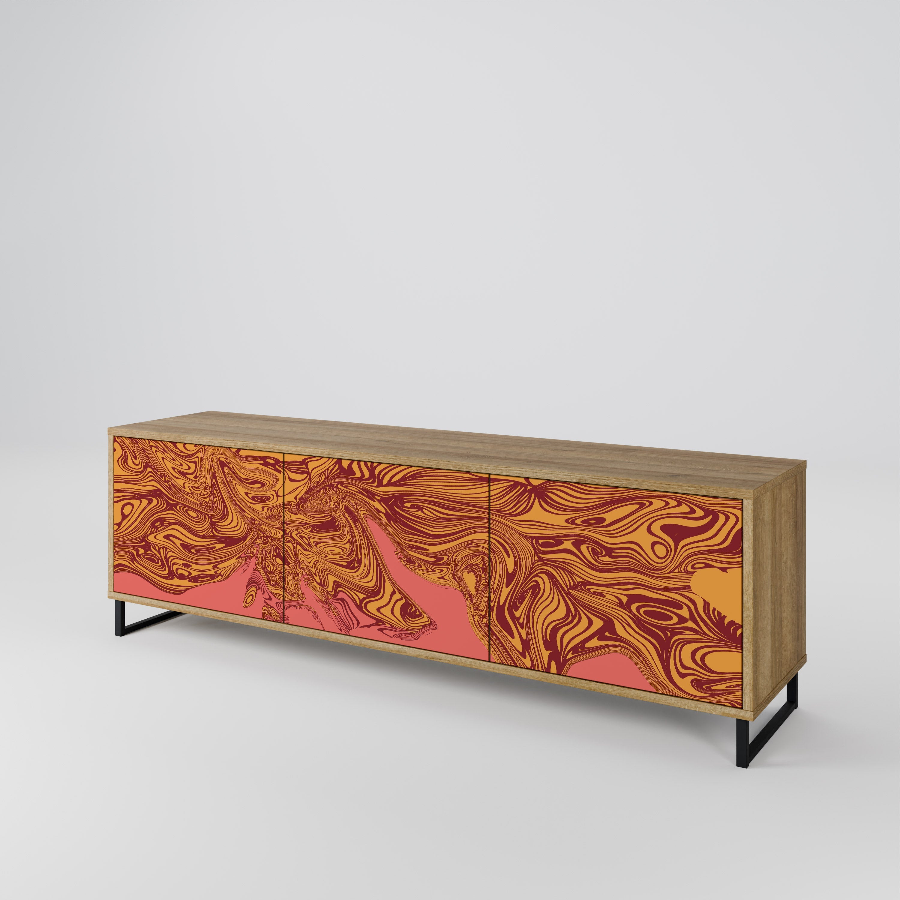 FLOATING THOUGHTS TV-Lowboard mit 3 Türen in Eiche-Optik